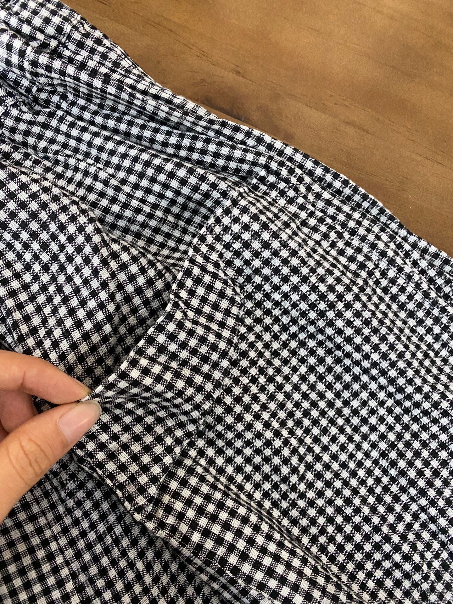 Denime dden Japanese Black White Check Pants Size 32" / US 10 / IT 46 - 4 Thumbnail