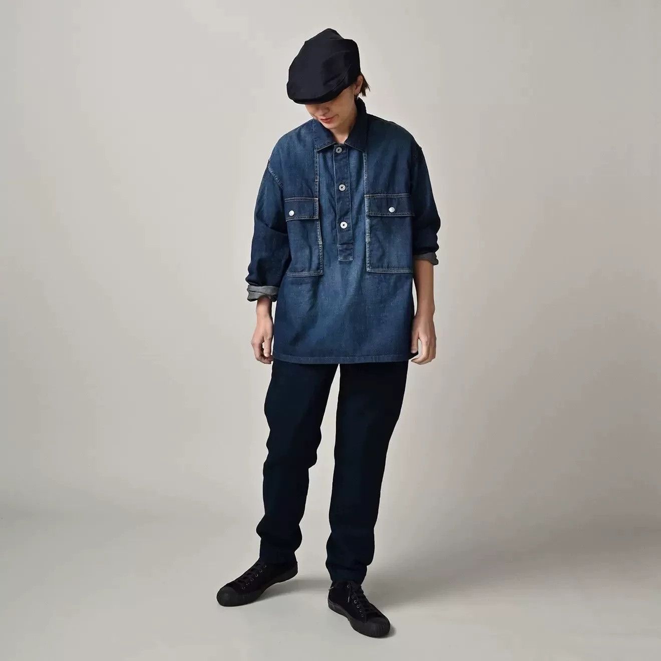 45rpm 45R Denim Cotton Pocket Top Size US XL / EU 56 / 4 - 7 Thumbnail