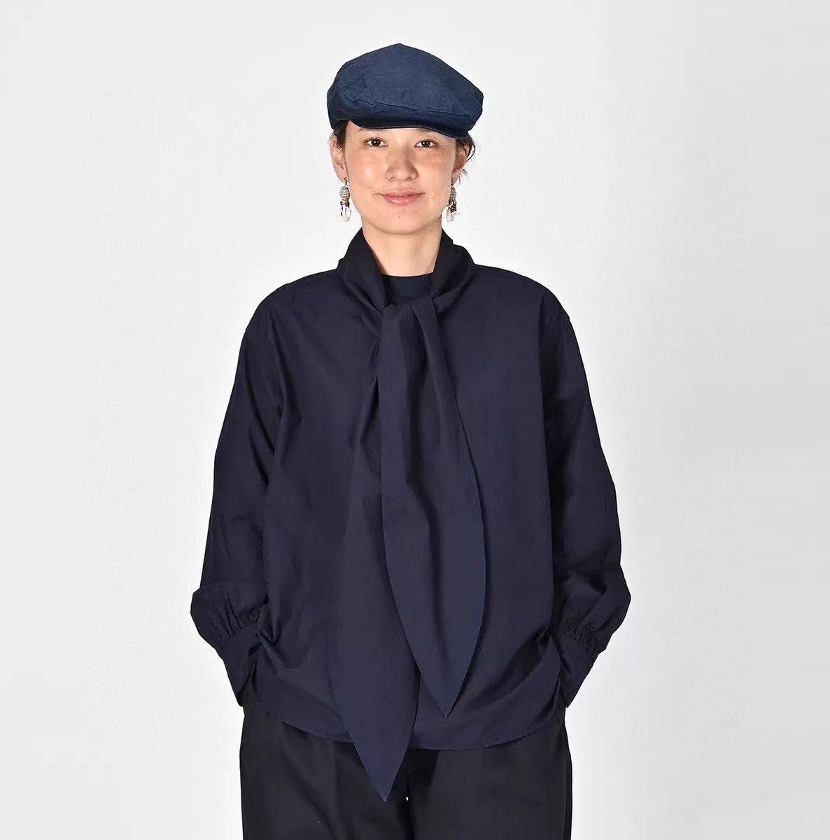 45rpm 45R Indigo Bow Shirt Size M / US 6-8 / IT 42-44 - 7 Thumbnail