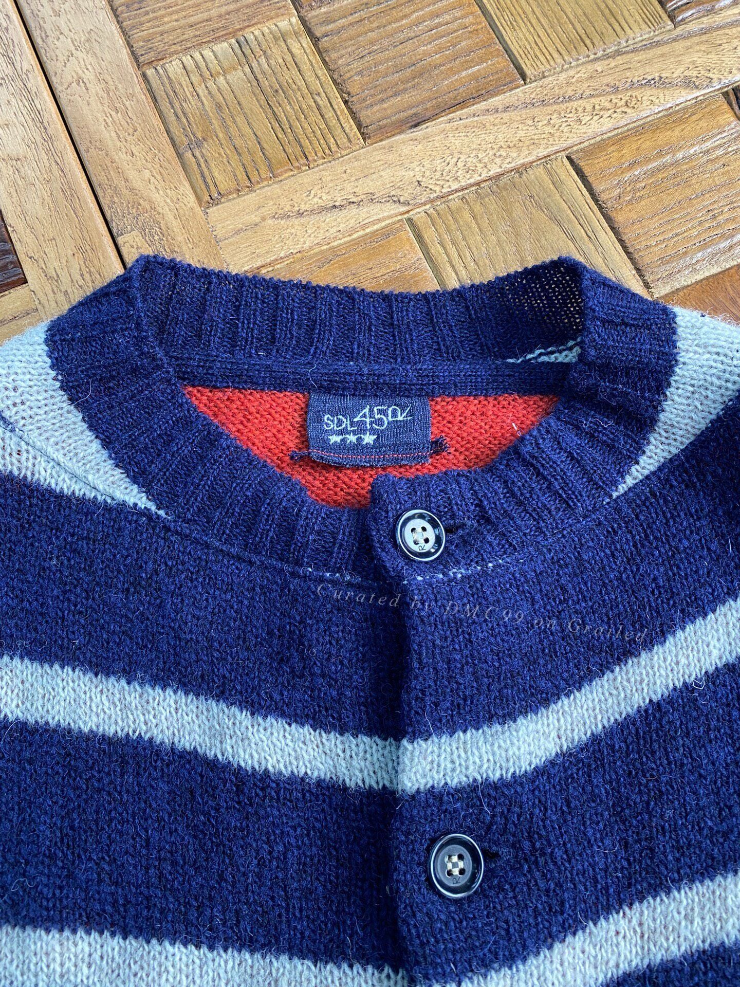45rpm 45R Unisex Striped Reversible Knit Cardigan Size US L / EU 52-54 / 3 - 4 Thumbnail