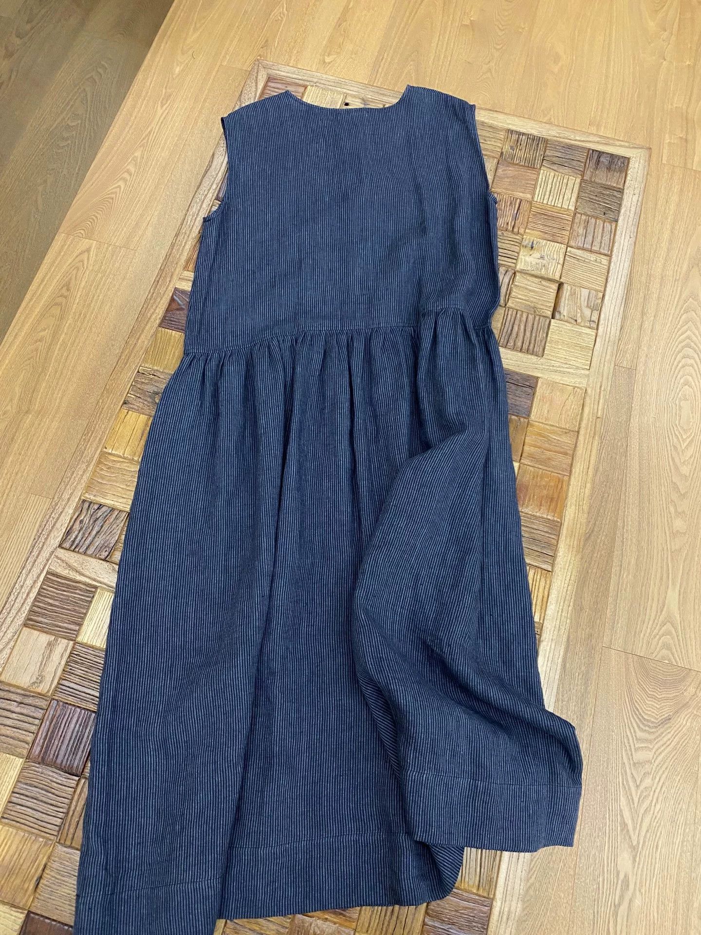 Muji muku Linen Black Sleeveless Dress Size S / US 4 / IT 40 - 2 Thumbnail