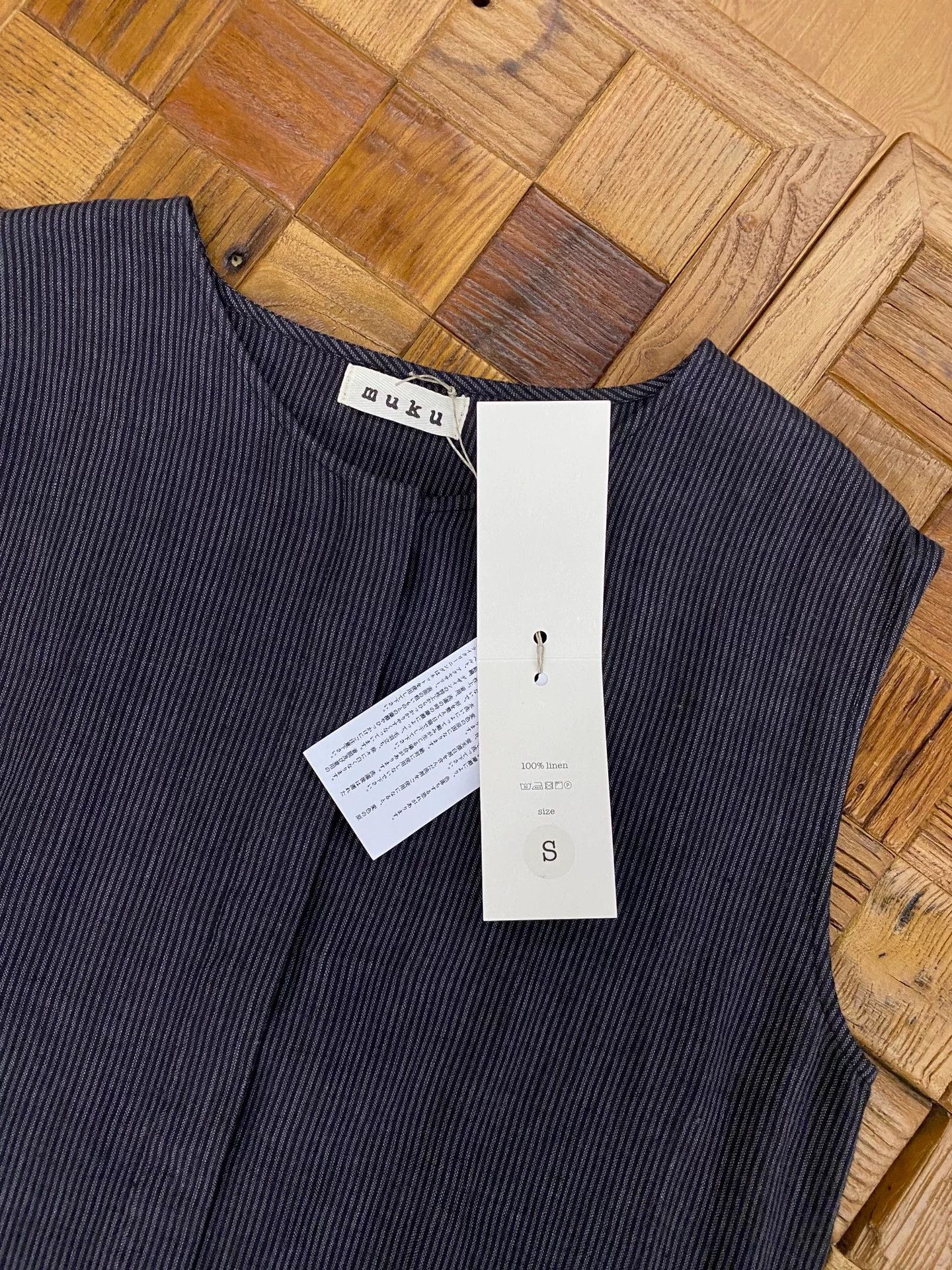 Muji muku Linen Black Sleeveless Dress Size S / US 4 / IT 40 - 3 Thumbnail