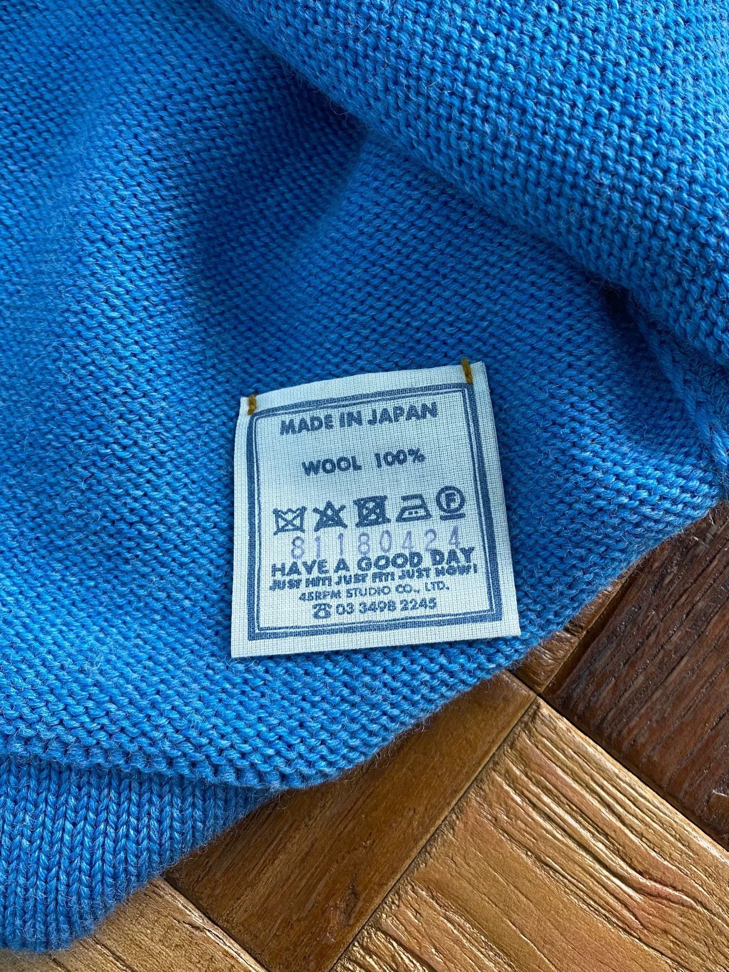 45rpm 45R Blue Wool Cardigan Size M / US 6-8 / IT 42-44 - 6 Thumbnail