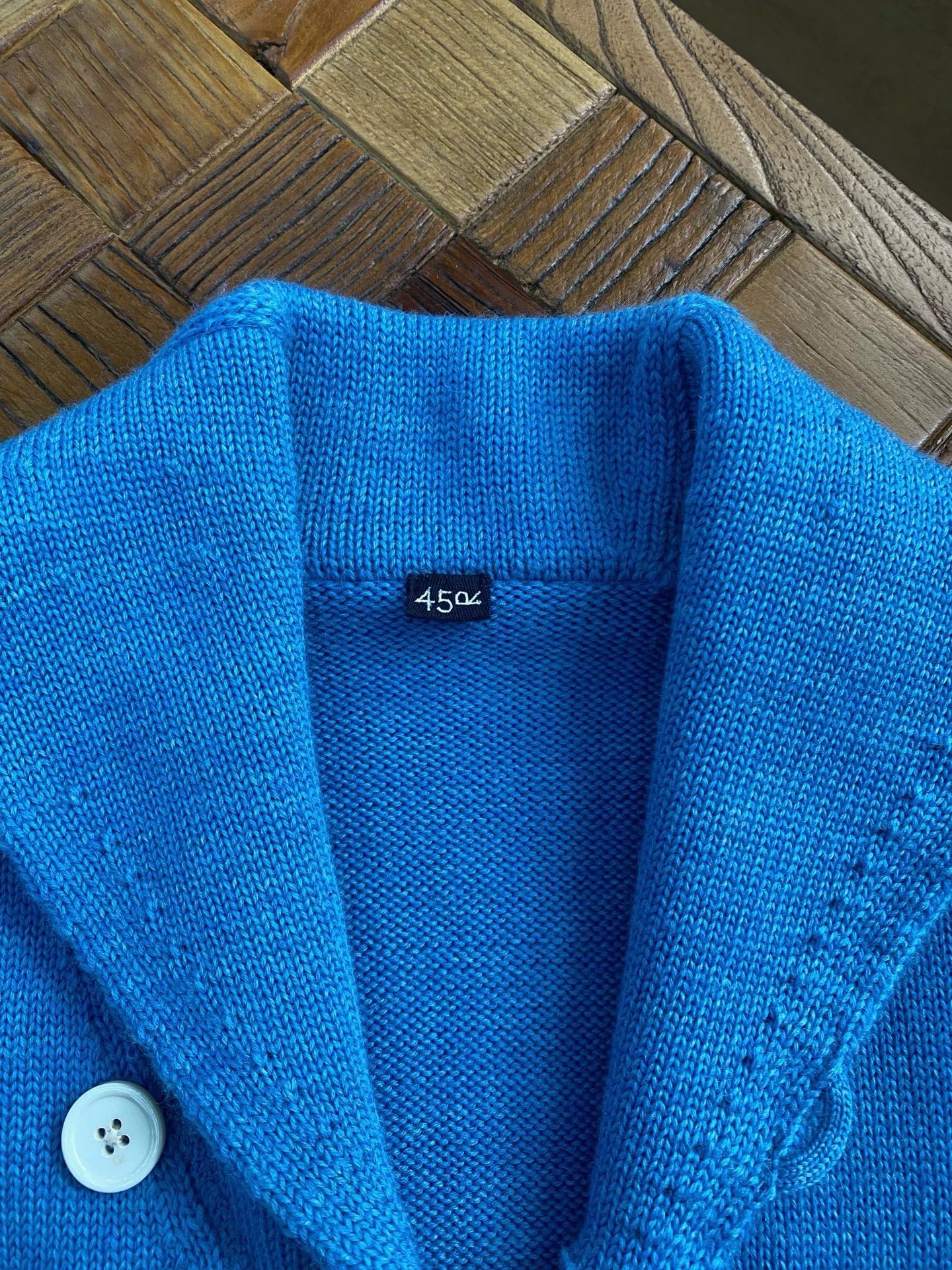 45rpm 45R Blue Wool Cardigan Size M / US 6-8 / IT 42-44 - 4 Thumbnail