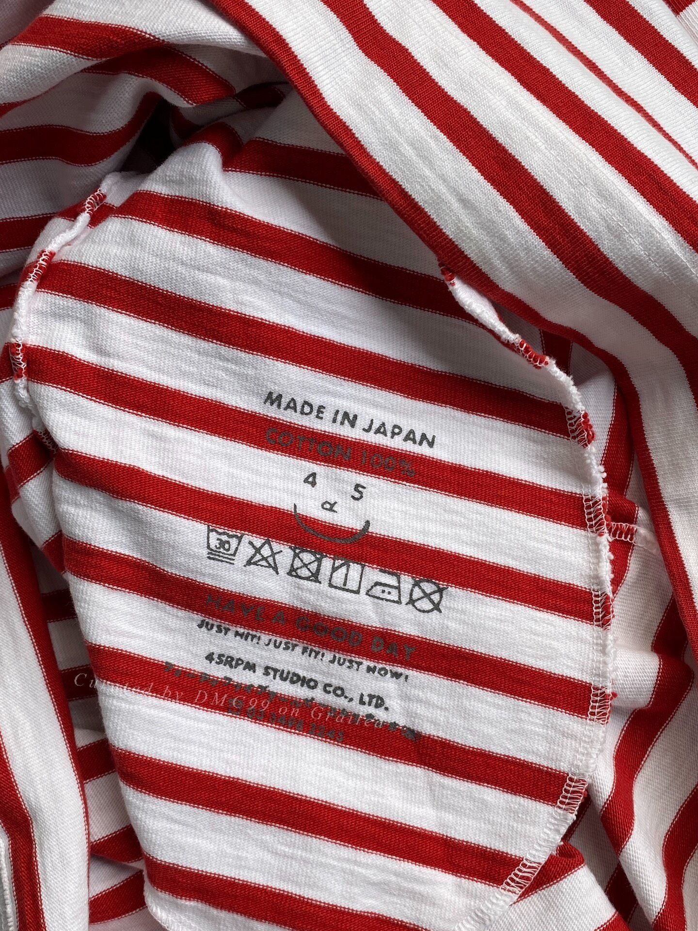 45rpm 45R Red White Stripe Long Sleeve Size US M / EU 48-50 / 2 - 4 Thumbnail