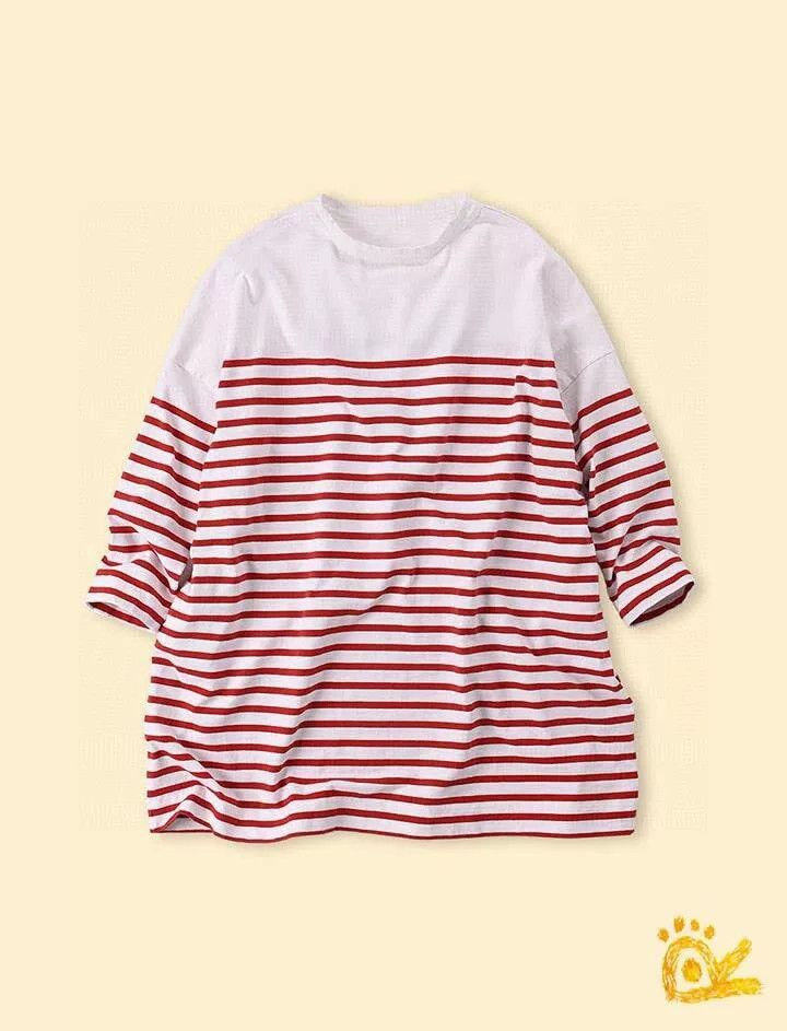 45rpm 45R Red White Stripe Long Sleeve Size US M / EU 48-50 / 2 - 7 Thumbnail