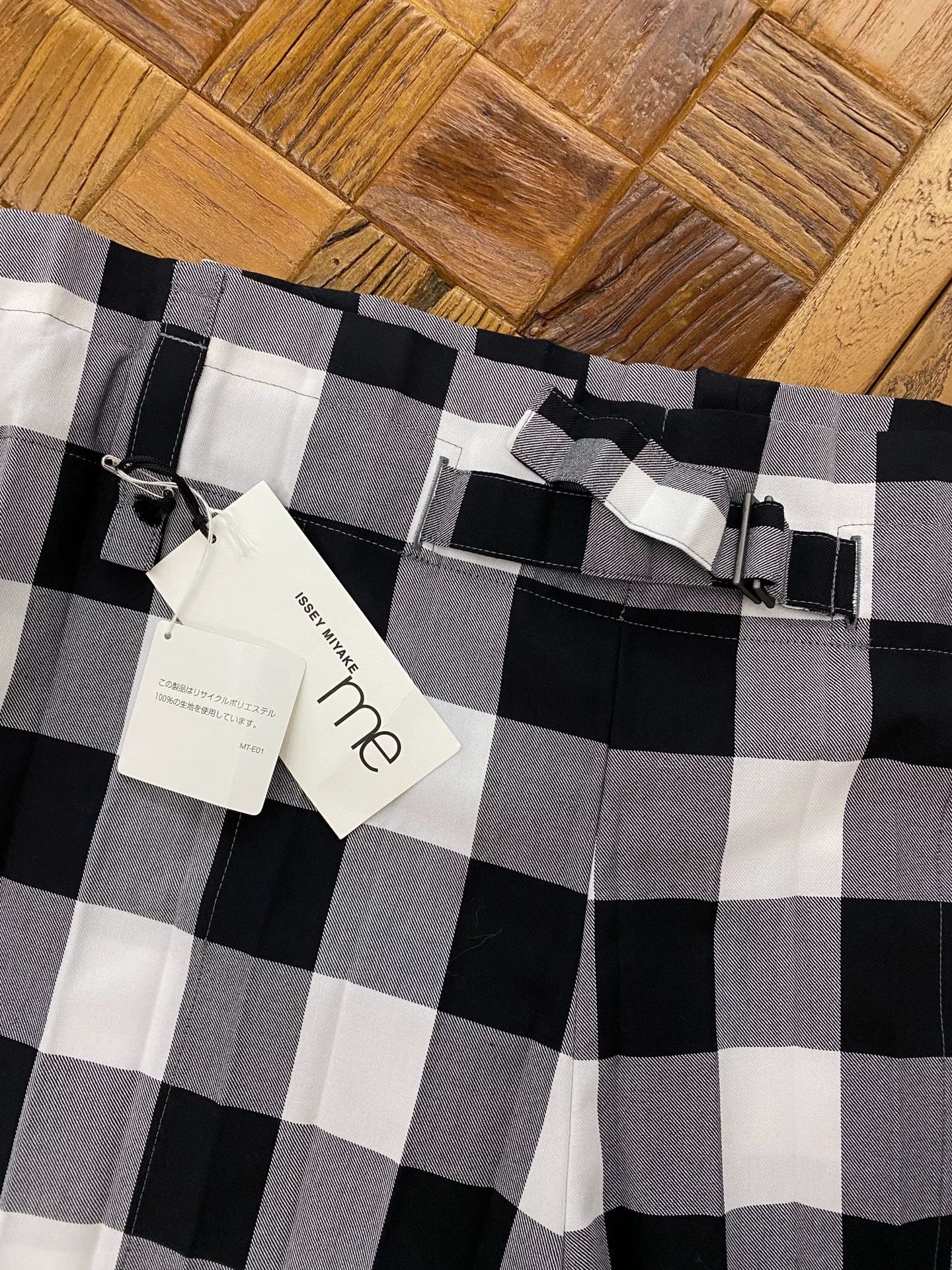 Pleats Please Issey Miyake Issey Miyake Black White Check Wide-Leg Pants Size 32" / US 10 / IT 46 - 6 Thumbnail