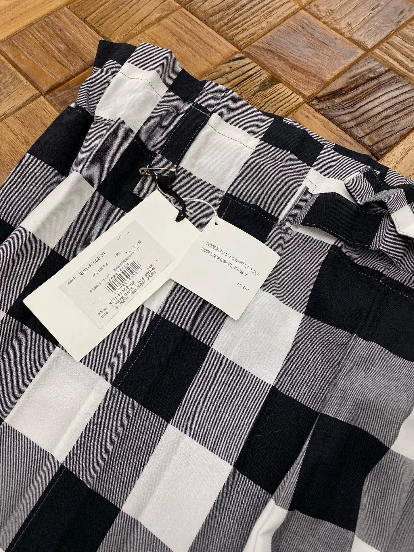 Pleats Please Issey Miyake Issey Miyake Black White Check Wide-Leg Pants Size 32" / US 10 / IT 46 - 5 Thumbnail