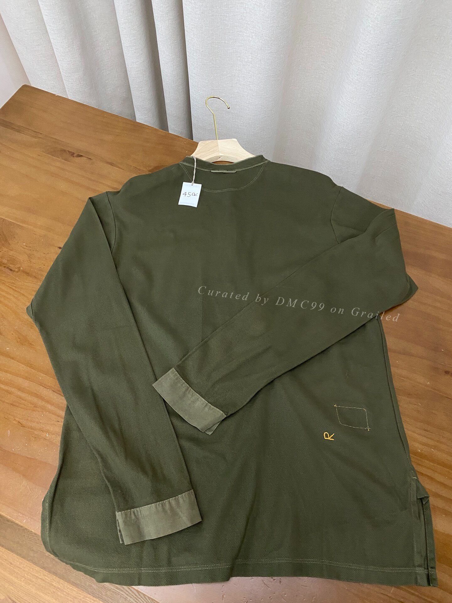45rpm 45R Army Green Pique Cotton Long-Sleeve Size US M / EU 48-50 / 2 - 2 Thumbnail