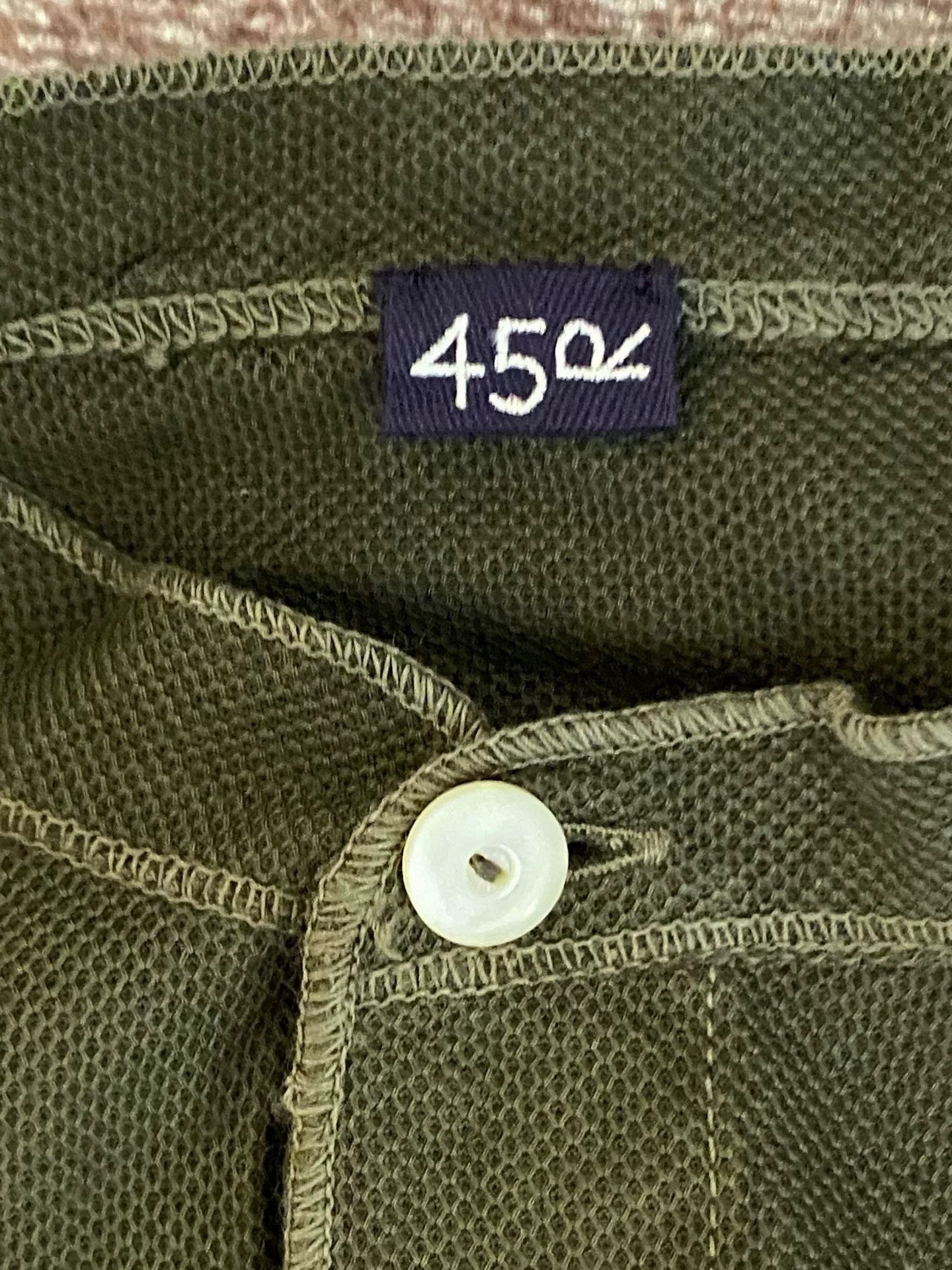 45rpm 45R Army Green Pique Cotton Long-Sleeve Size US M / EU 48-50 / 2 - 4 Thumbnail