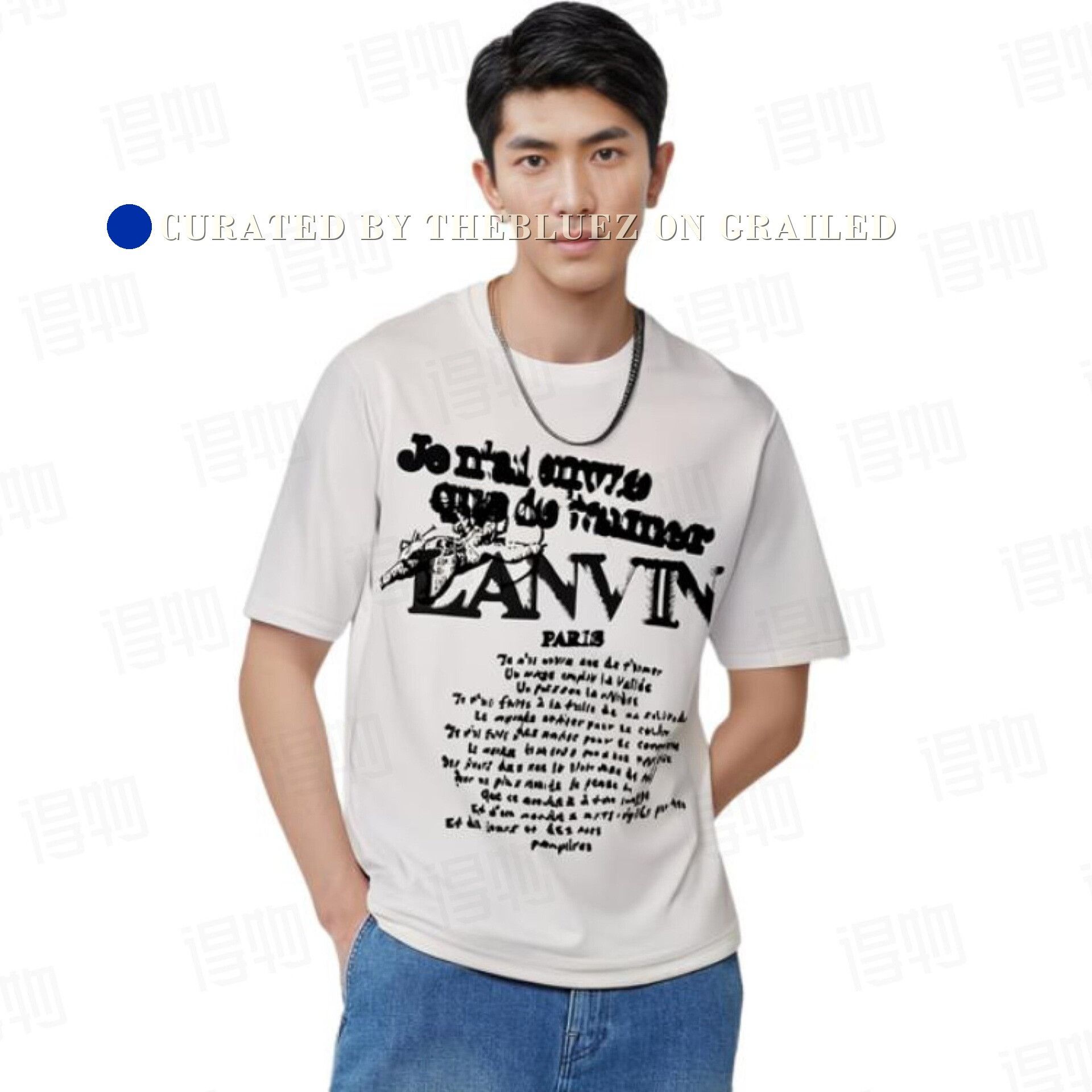 Lanvin Lanvin Poem Series Angel Graffiti T-Shirt Size US XL / EU 56 / 4 - 8 Thumbnail