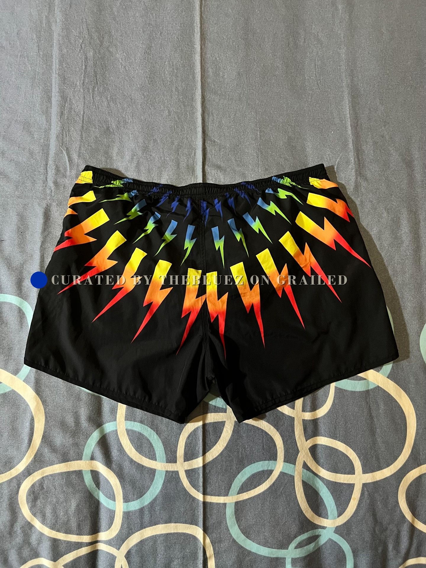Neil Barrett Neil Barrett Rainbow Lightning Gradient Beach Shorts Size US 33 - 2 Thumbnail