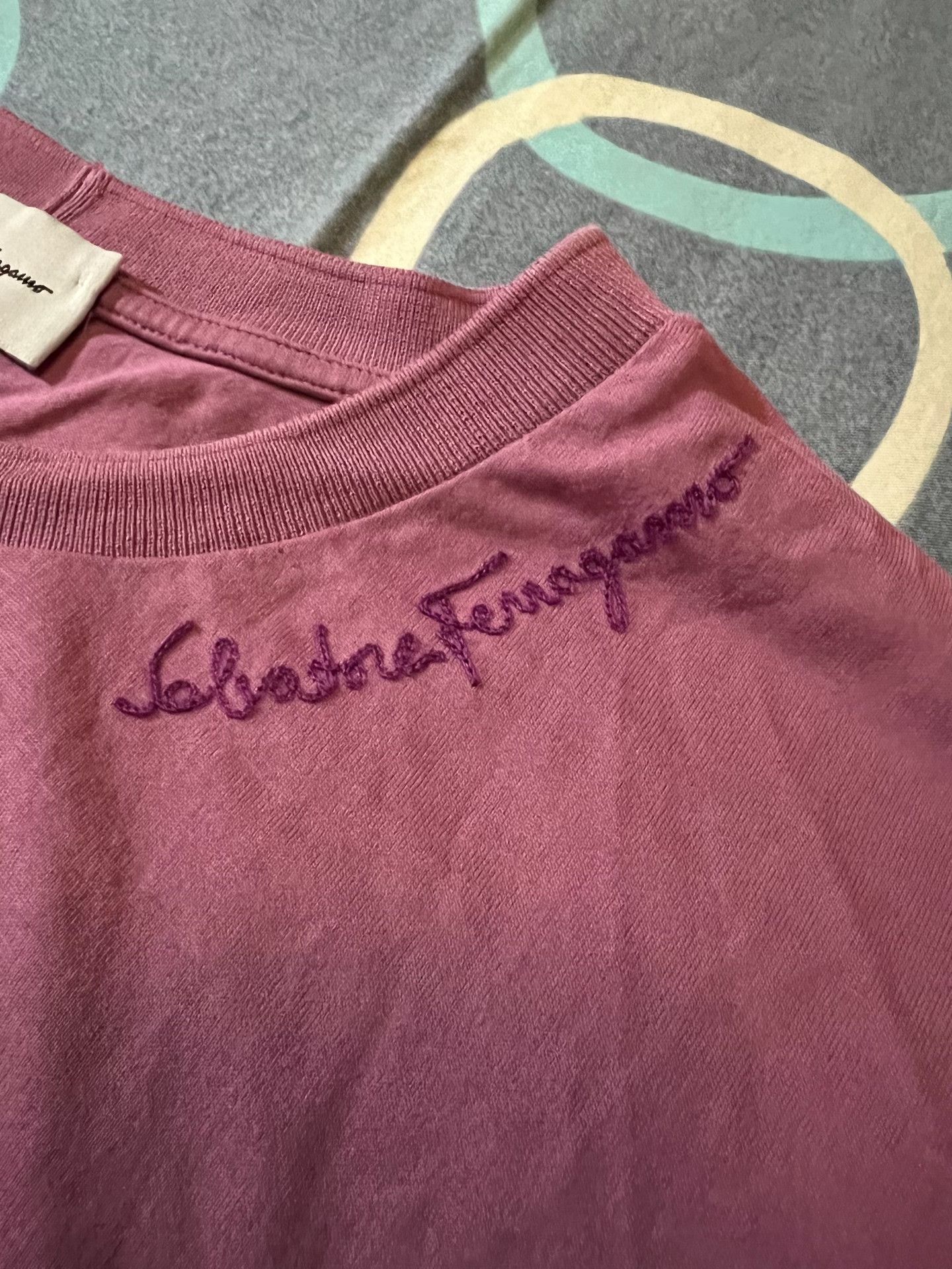 Salvatore Ferragamo Ferragamo Logo Embroidered Short-Sleeve T-Shirt Size US XXL / EU 58 / 5 - 3 Thumbnail