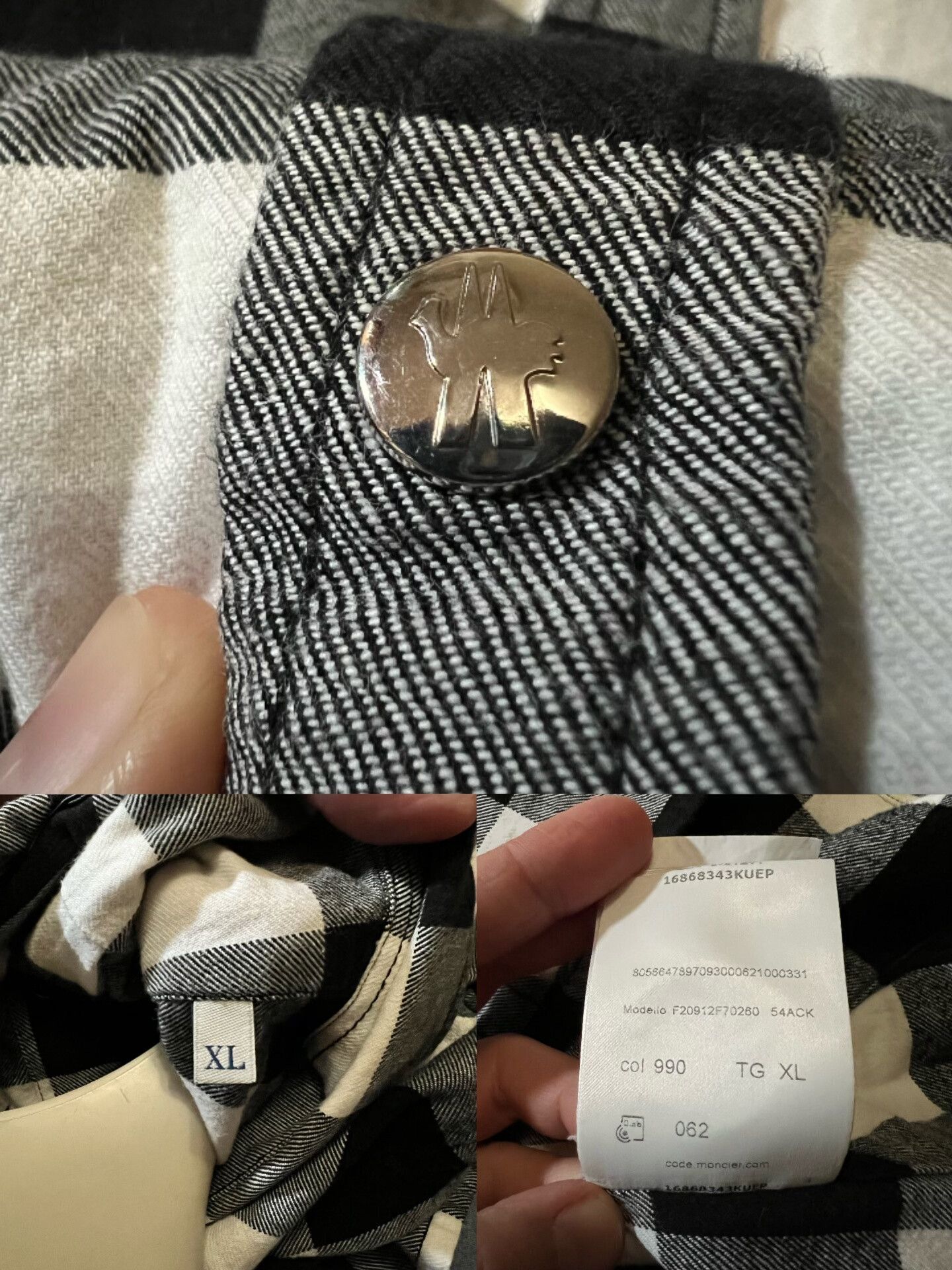 Moncler Moncler Classic Cotton Check Casual Shirt Size US XL / EU 56 / 4 - 9 Thumbnail