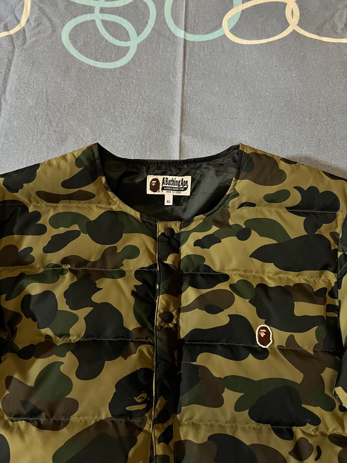 Bape BAPE Camo Embroidered Logo Down Jacket Size US XL / EU 56 / 4 - 2 Thumbnail