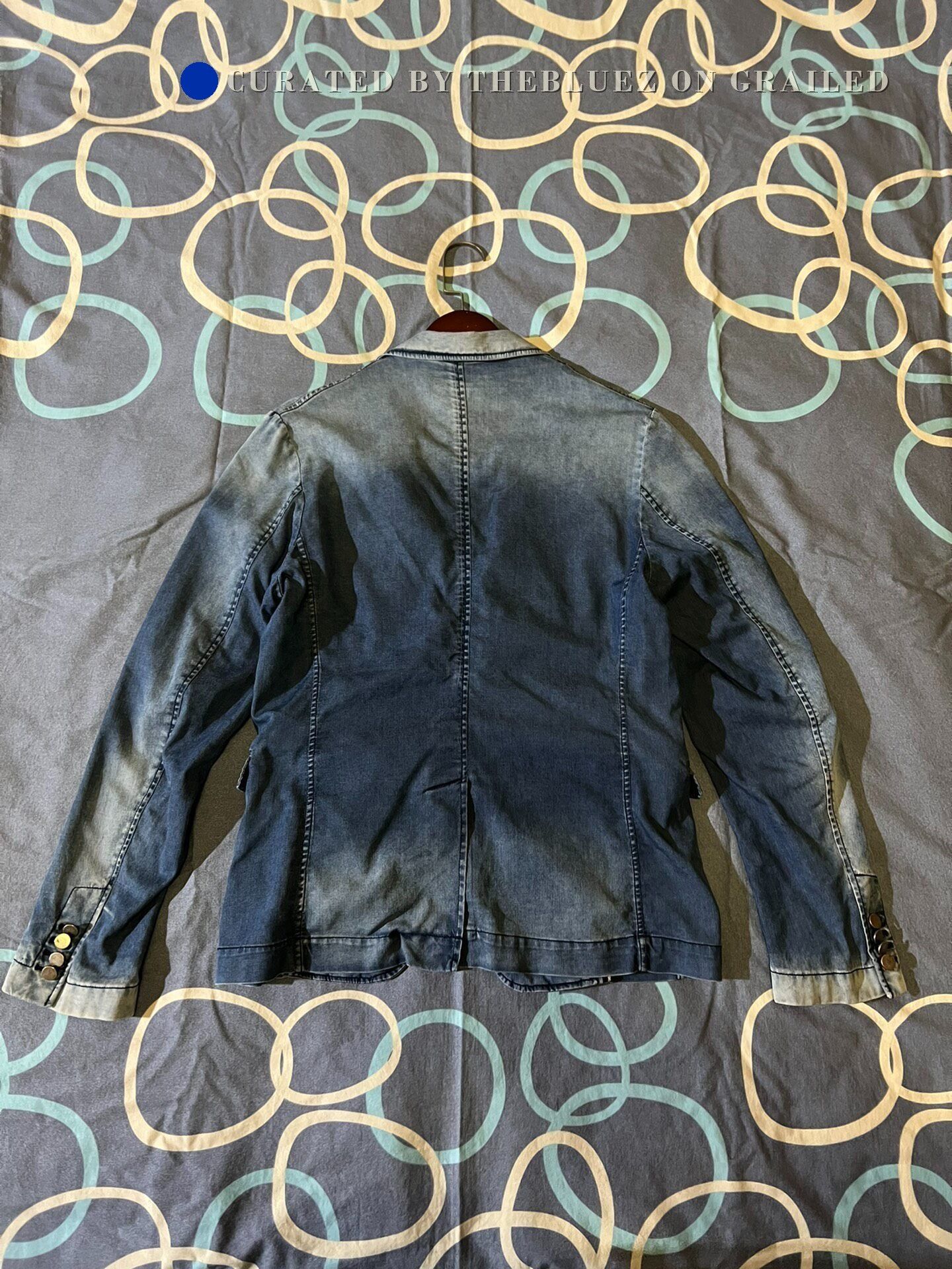 Dolce & Gabbana D&G Distressed Slim Single-Breasted Denim Blazer Size US L / EU 52-54 / 3 - 3 Thumbnail