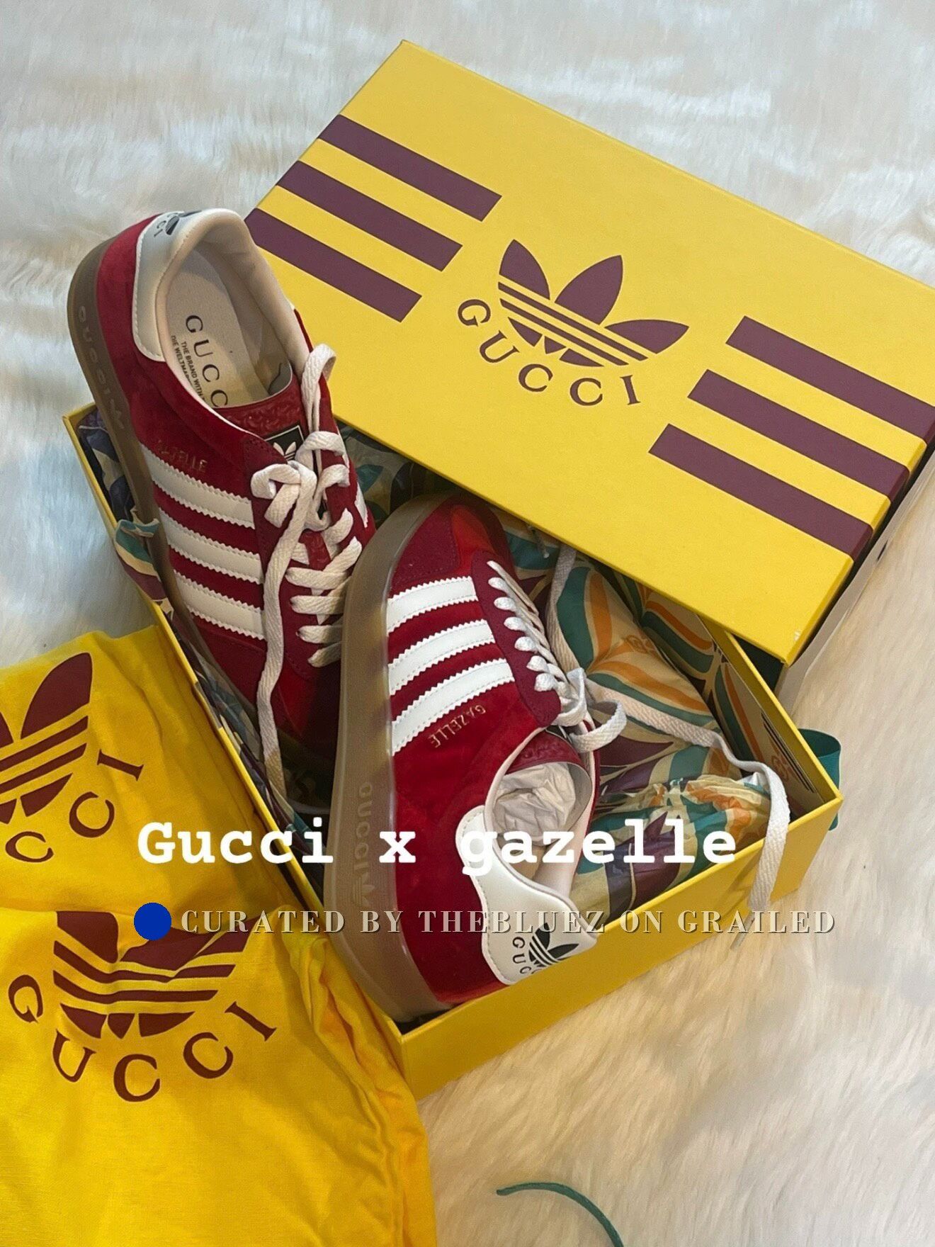 Gucci GUCCI x adidas Gazelle Women's Velvet Shoes Size US 7 / IT 37 - 9 Thumbnail