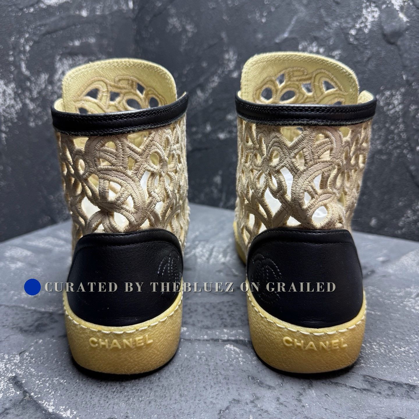 Chanel Chanel Brown Cut-Out High-Top Sneakers Size US 7 / IT 37 - 3 Thumbnail