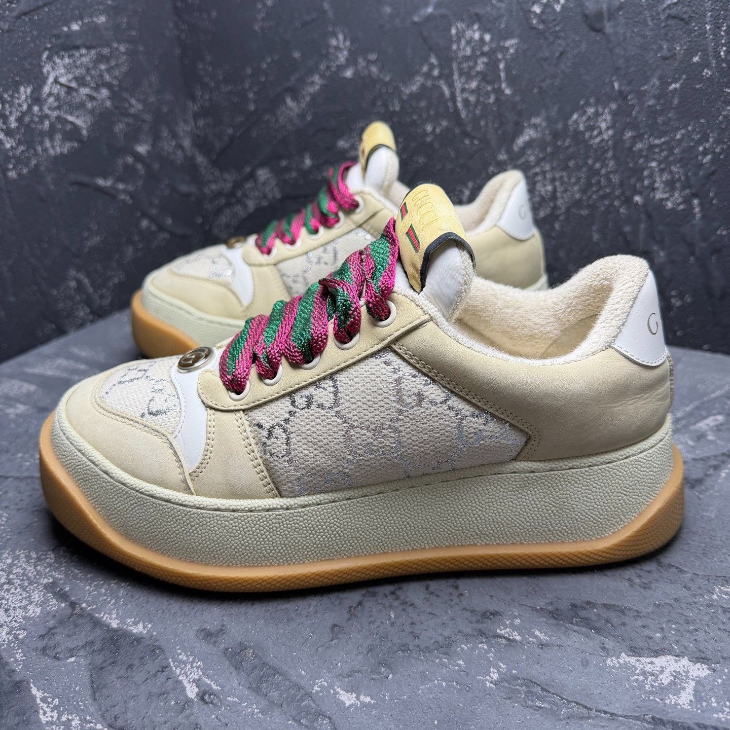 Gucci Gucci Screener Beige Chunky Sneakers Size US 4.5 / IT 34.5 - 2 Thumbnail