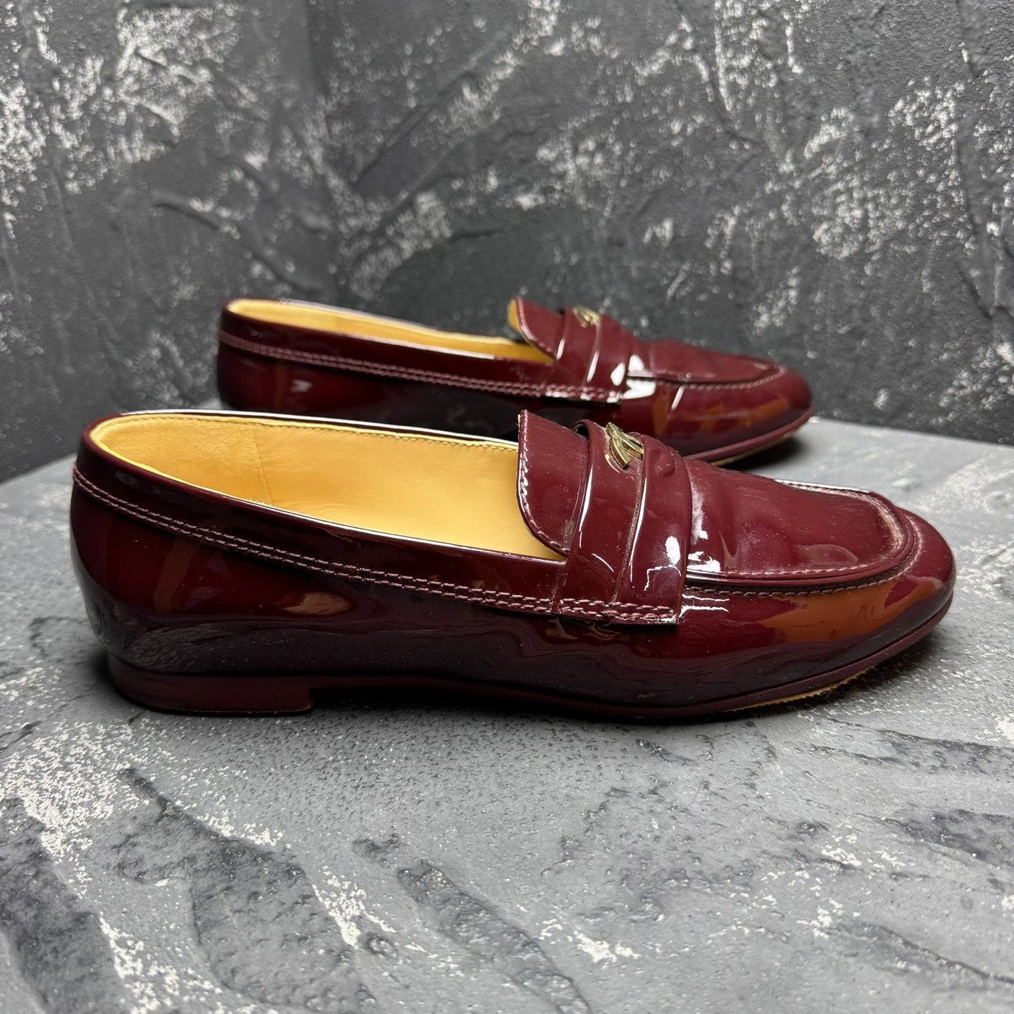 Chanel Chanel Red Patent Leather Loafers Size US 6 / IT 36 - 4 Thumbnail