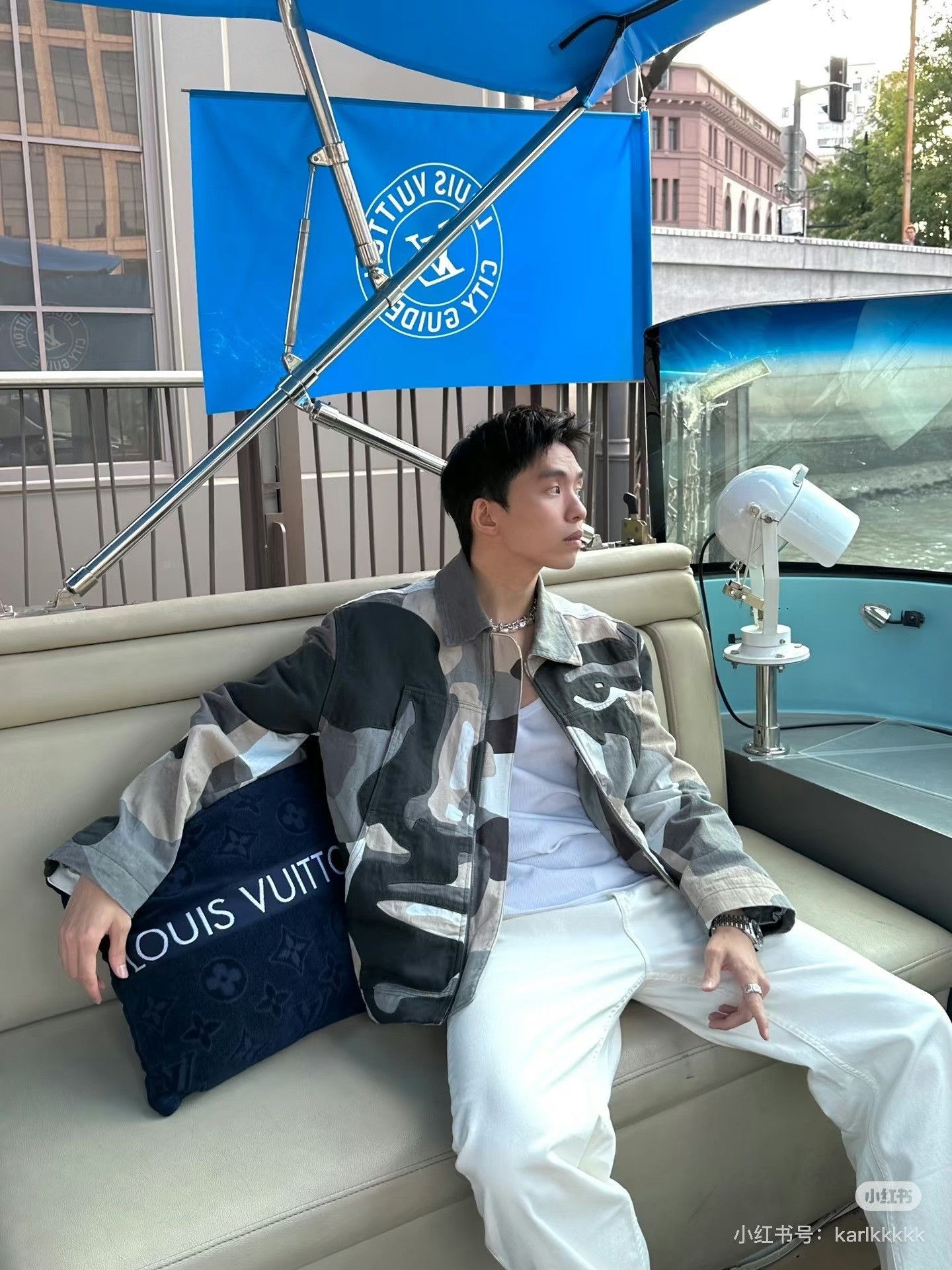 Louis Vuitton LV Black White Camouflage Denim Jacket Size US M / EU 48-50 / 2 - 8 Thumbnail