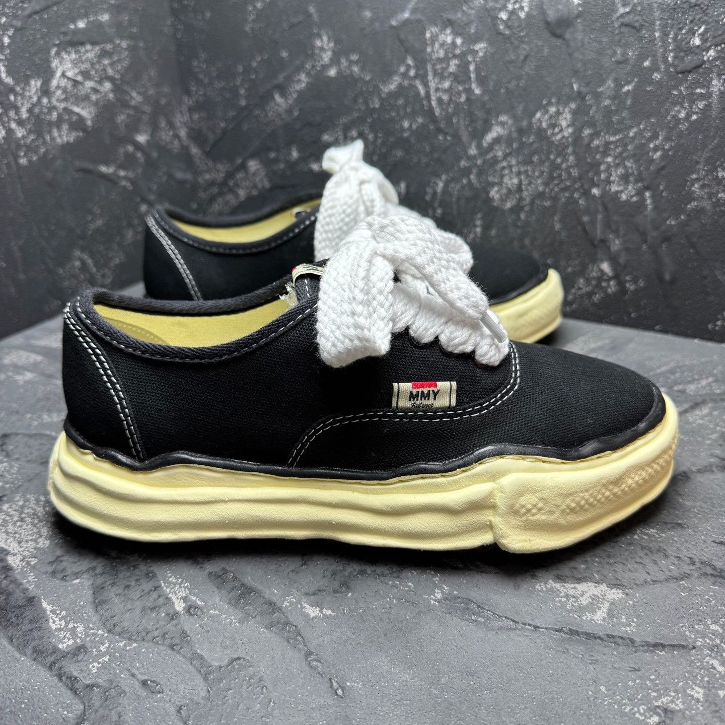 Maison MIHARA YASUHIRO MMY Black White Oxidized Distressed Shoes Size US 5 / EU 37 - 4 Thumbnail