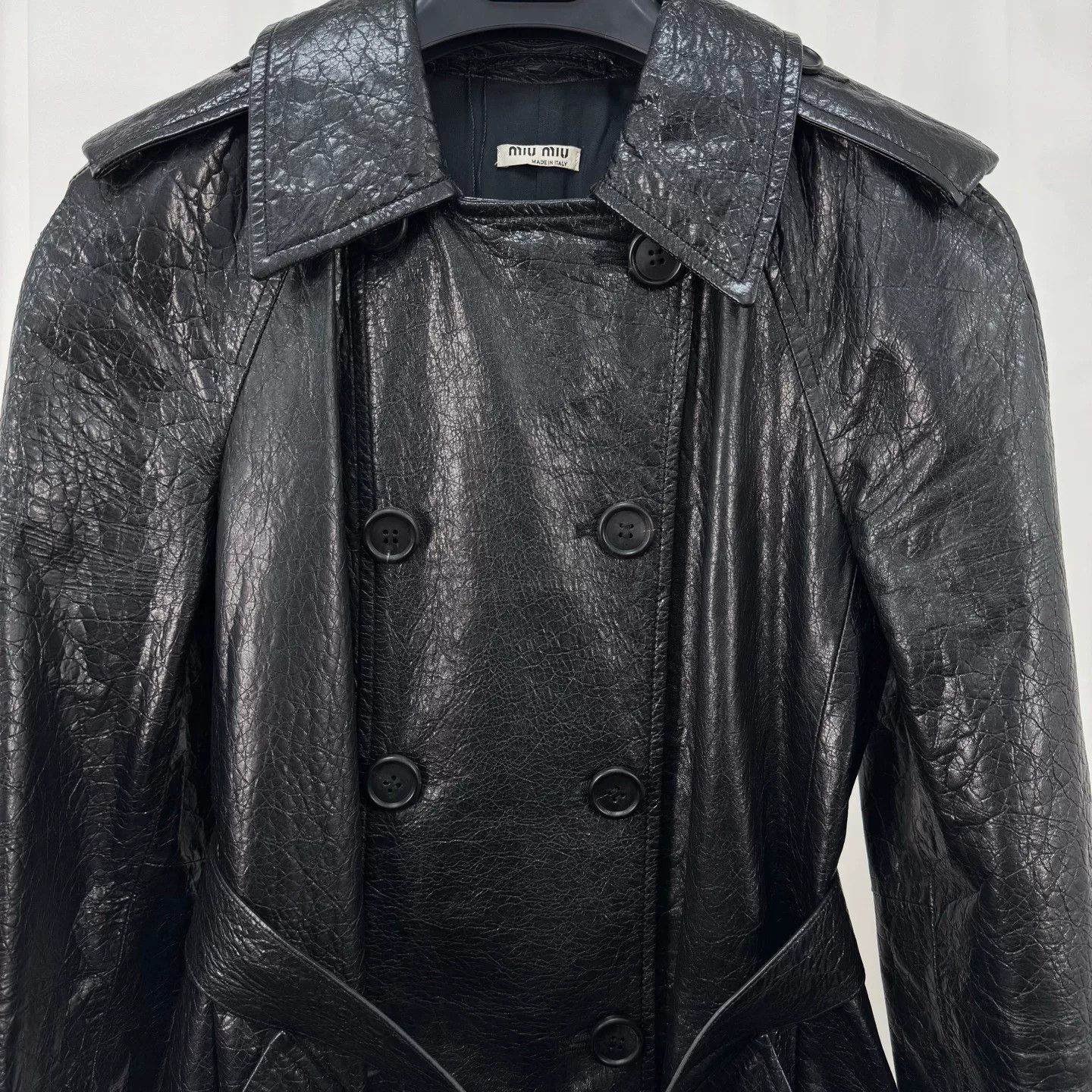 Miu Miu Miu Miu Black Double-Breasted Trench Coat Size S / US 4 / IT 40 - 3 Thumbnail