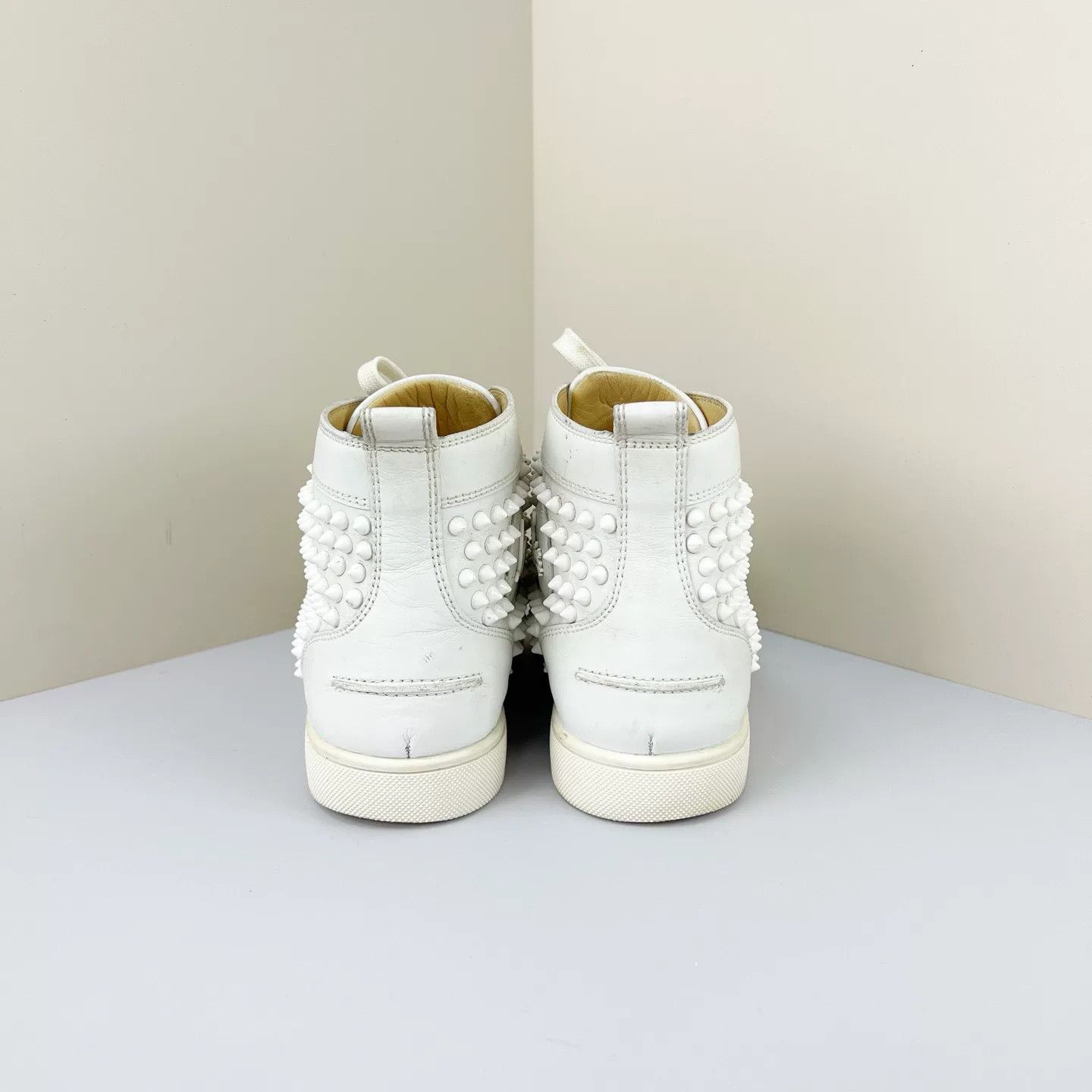 Christian Louboutin Christian Louboutin White Studded High-Top Size US 7 / EU 40 - 3 Thumbnail