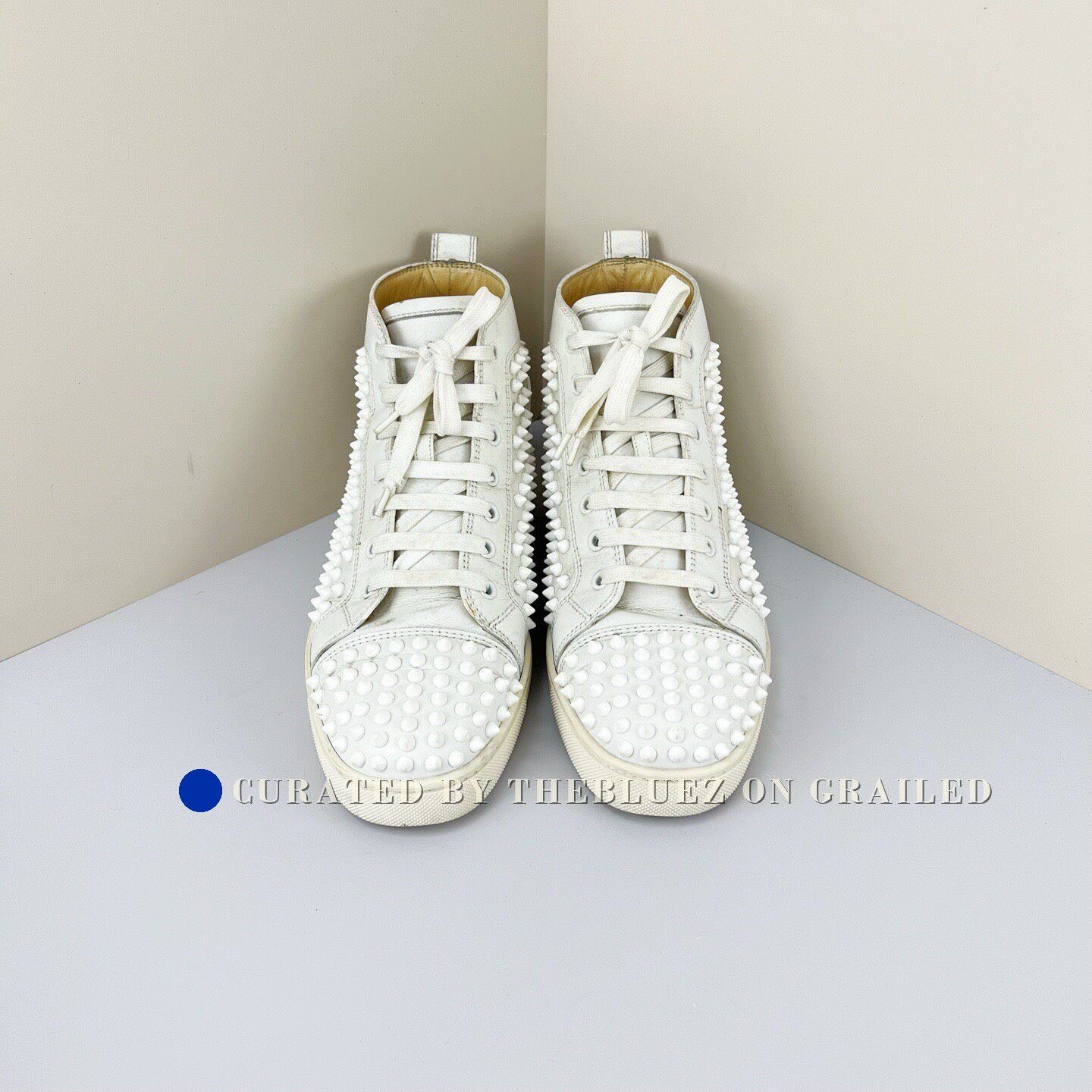 Christian Louboutin Christian Louboutin White Studded High-Top Size US 7 / EU 40 - 2 Thumbnail