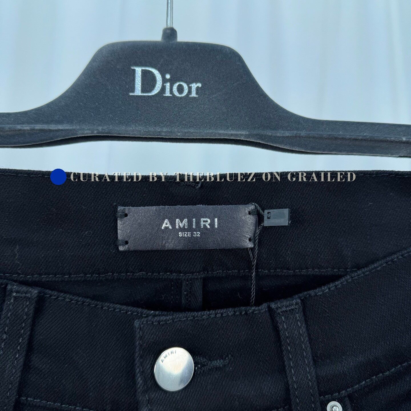 Amiri Amiri Black Washed Leather Patch Jeans Size US 32 / EU 48 - 6 Thumbnail