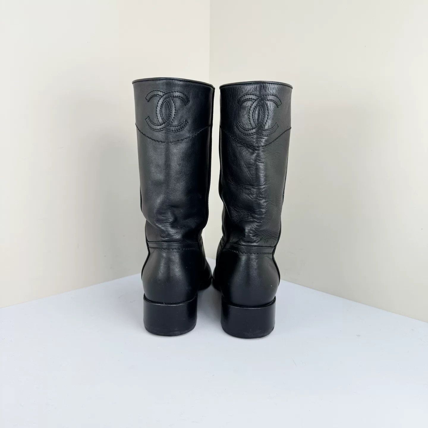 Chanel Chanel Double C Black Logo Short Boots Size US 5.5 / IT 35.5 - 3 Thumbnail