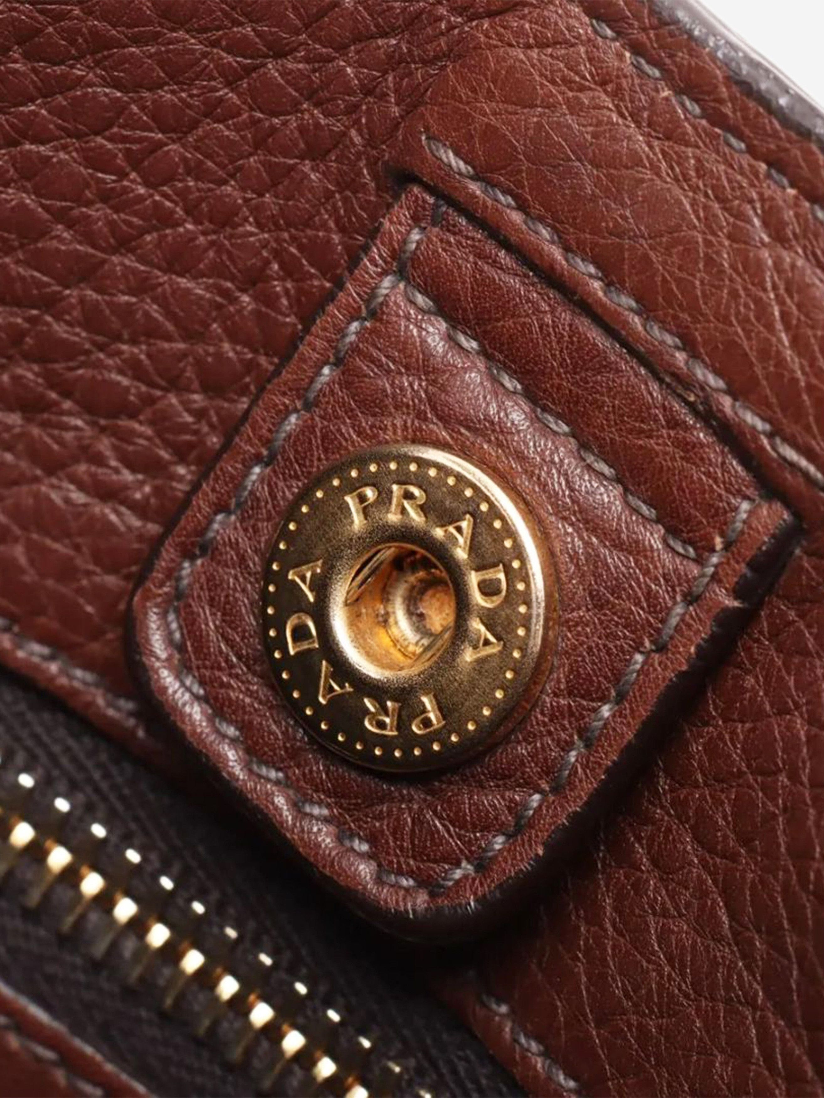Prada Brown Vitello Daino leather 2way bag Size ONE SIZE - 6 Thumbnail
