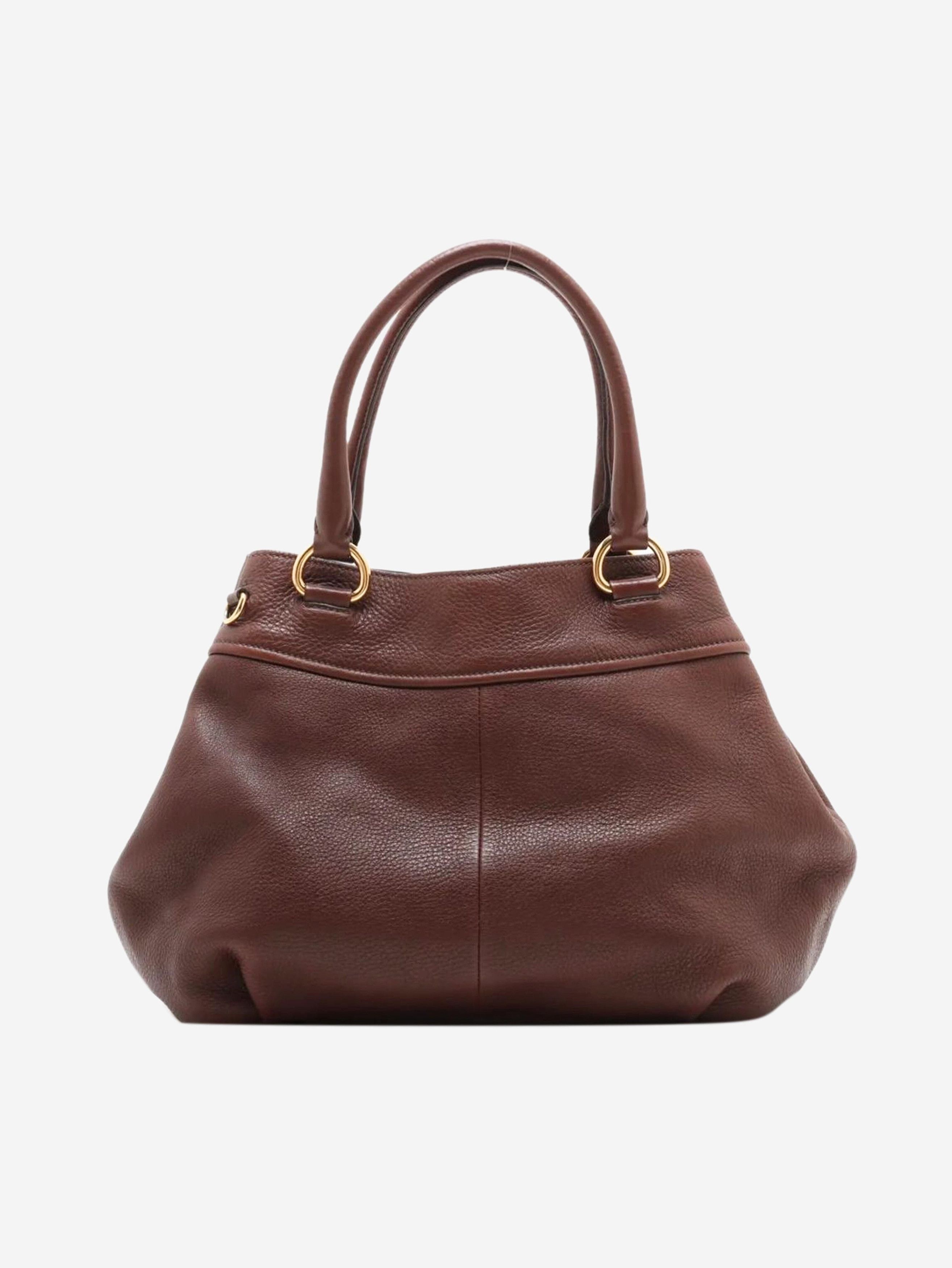 Prada Brown Vitello Daino leather 2way bag Size ONE SIZE - 2 Thumbnail