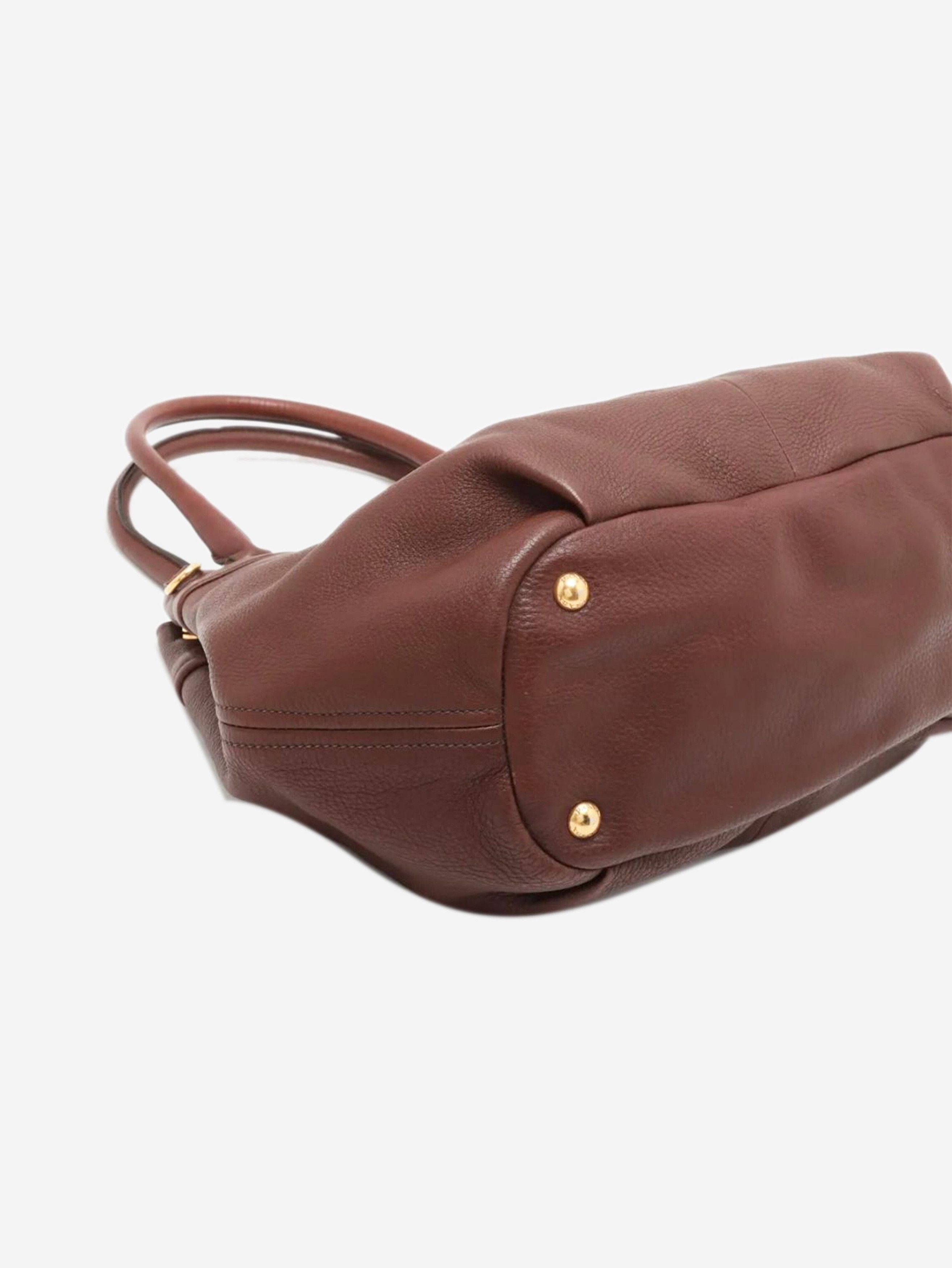 Prada Brown Vitello Daino leather 2way bag Size ONE SIZE - 3 Thumbnail