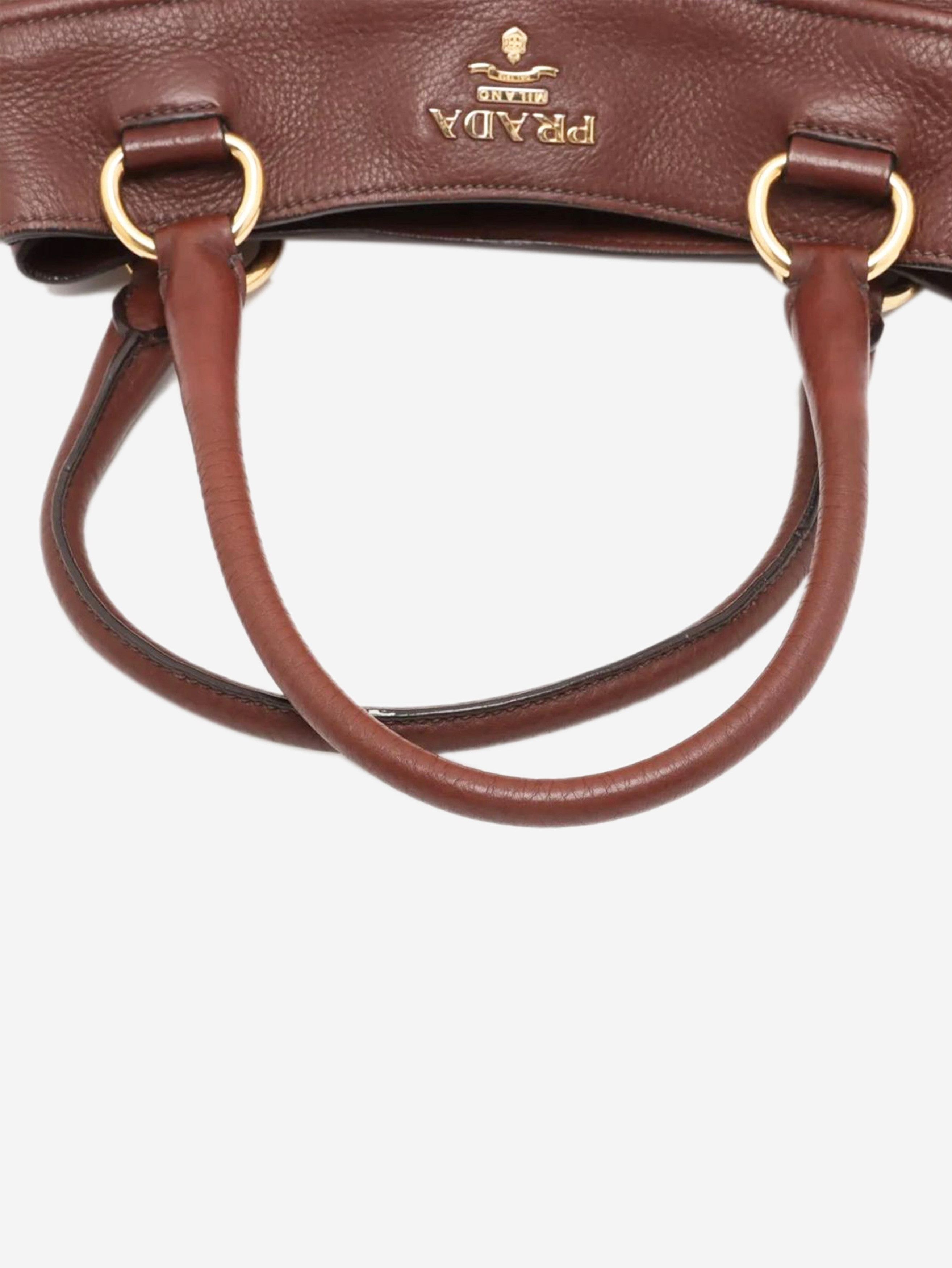 Prada Brown Vitello Daino leather 2way bag Size ONE SIZE - 20 Thumbnail