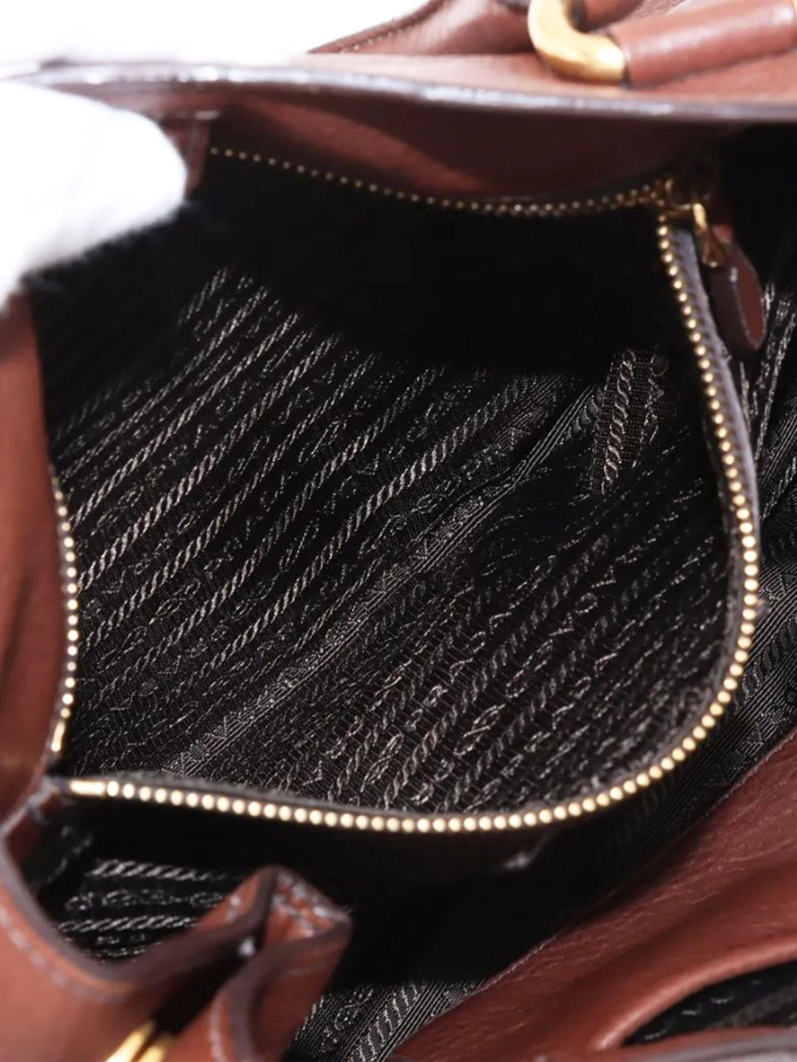 Prada Brown Vitello Daino leather 2way bag Size ONE SIZE - 15 Thumbnail