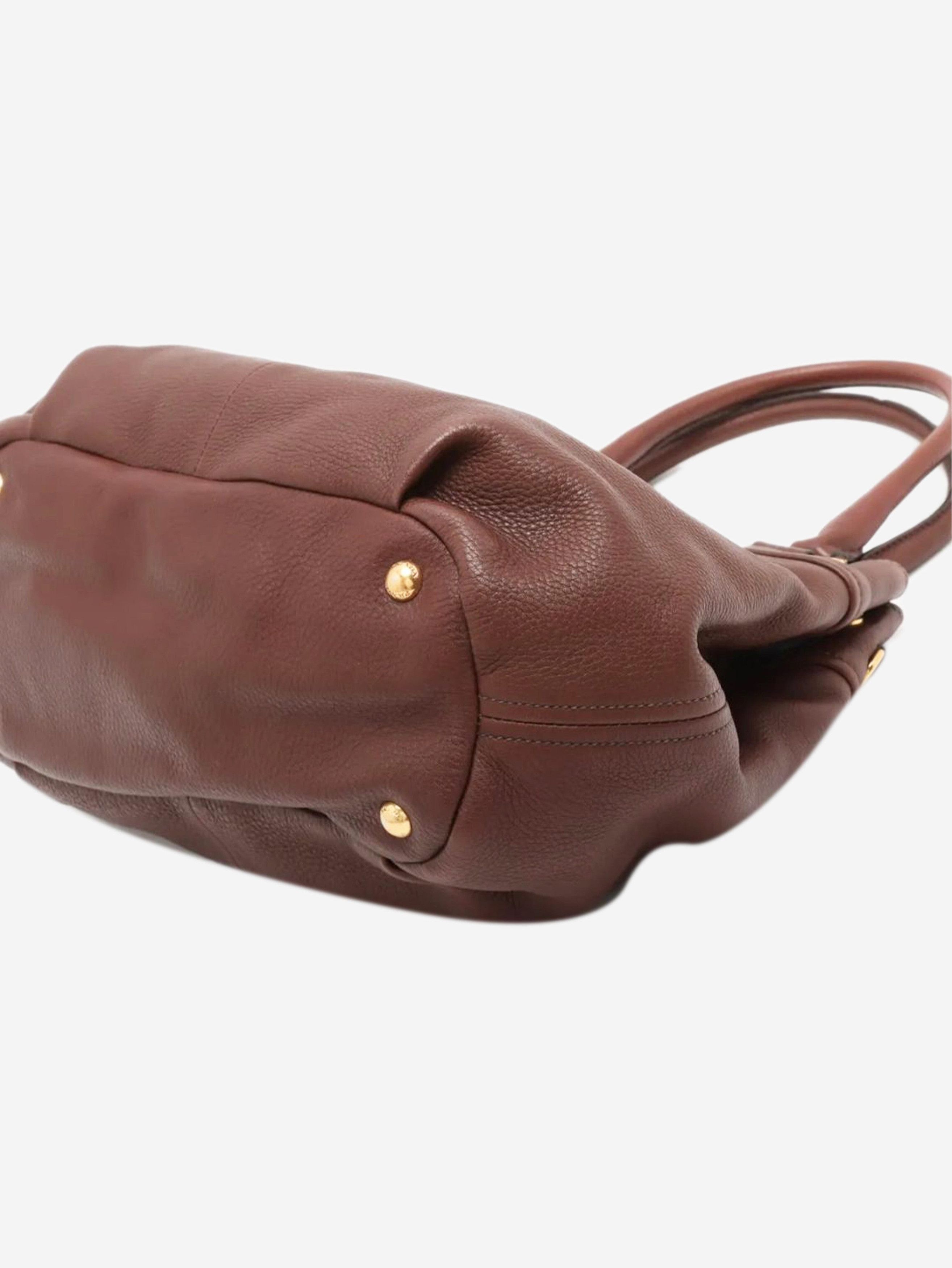 Prada Brown Vitello Daino leather 2way bag Size ONE SIZE - 4 Thumbnail