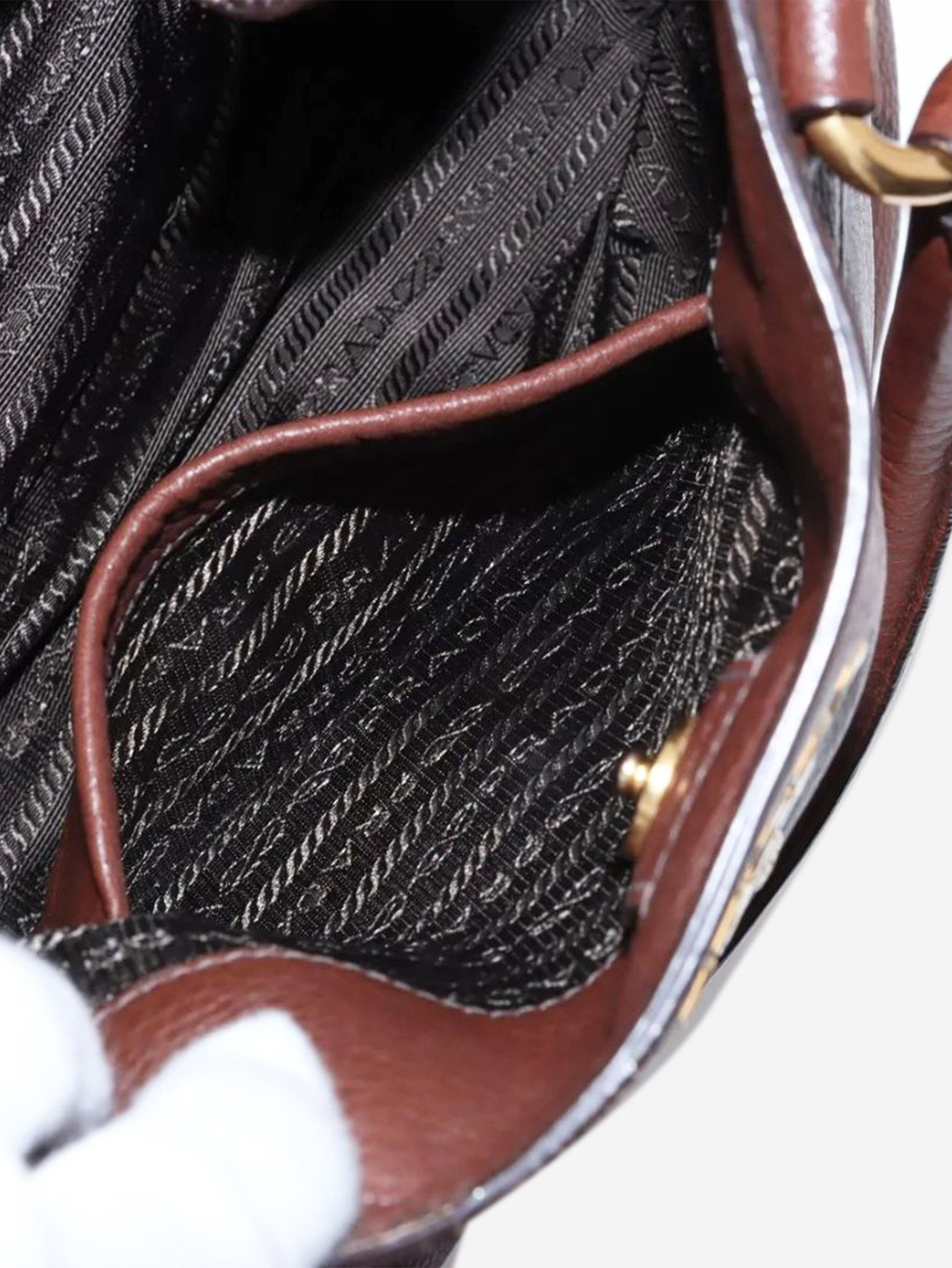 Prada Brown Vitello Daino leather 2way bag Size ONE SIZE - 14 Thumbnail