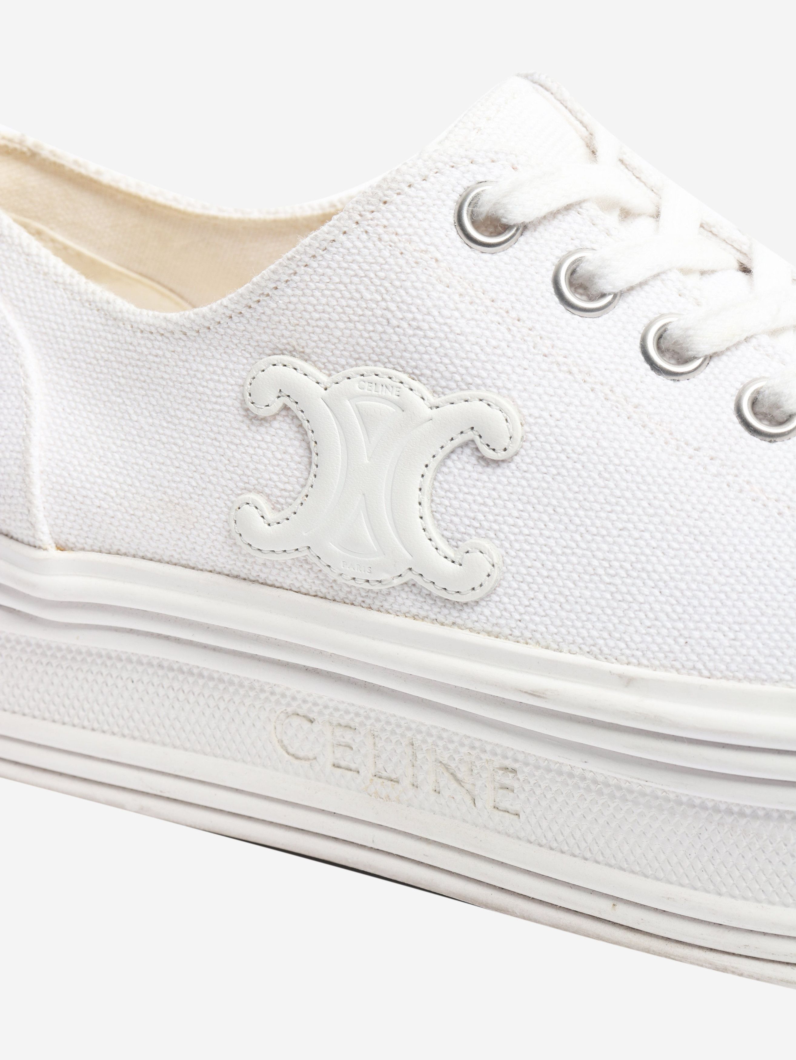 Celine White Jane low-top canvas sneakers - EU 35 Size US 4 / IT 34 - 5 Thumbnail