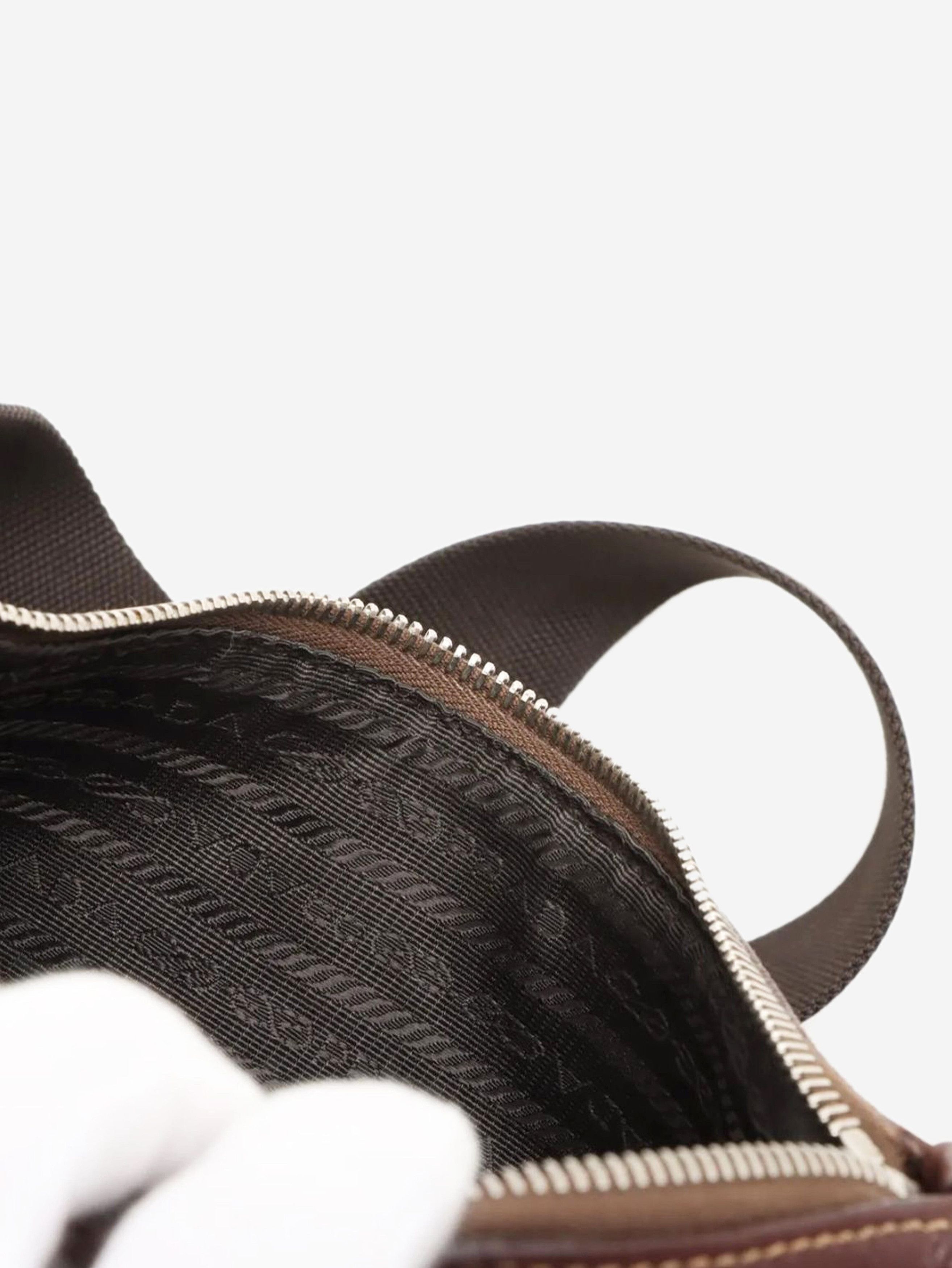 Prada Brown Vitello Daino leather shoulder bag Size ONE SIZE - 4 Thumbnail