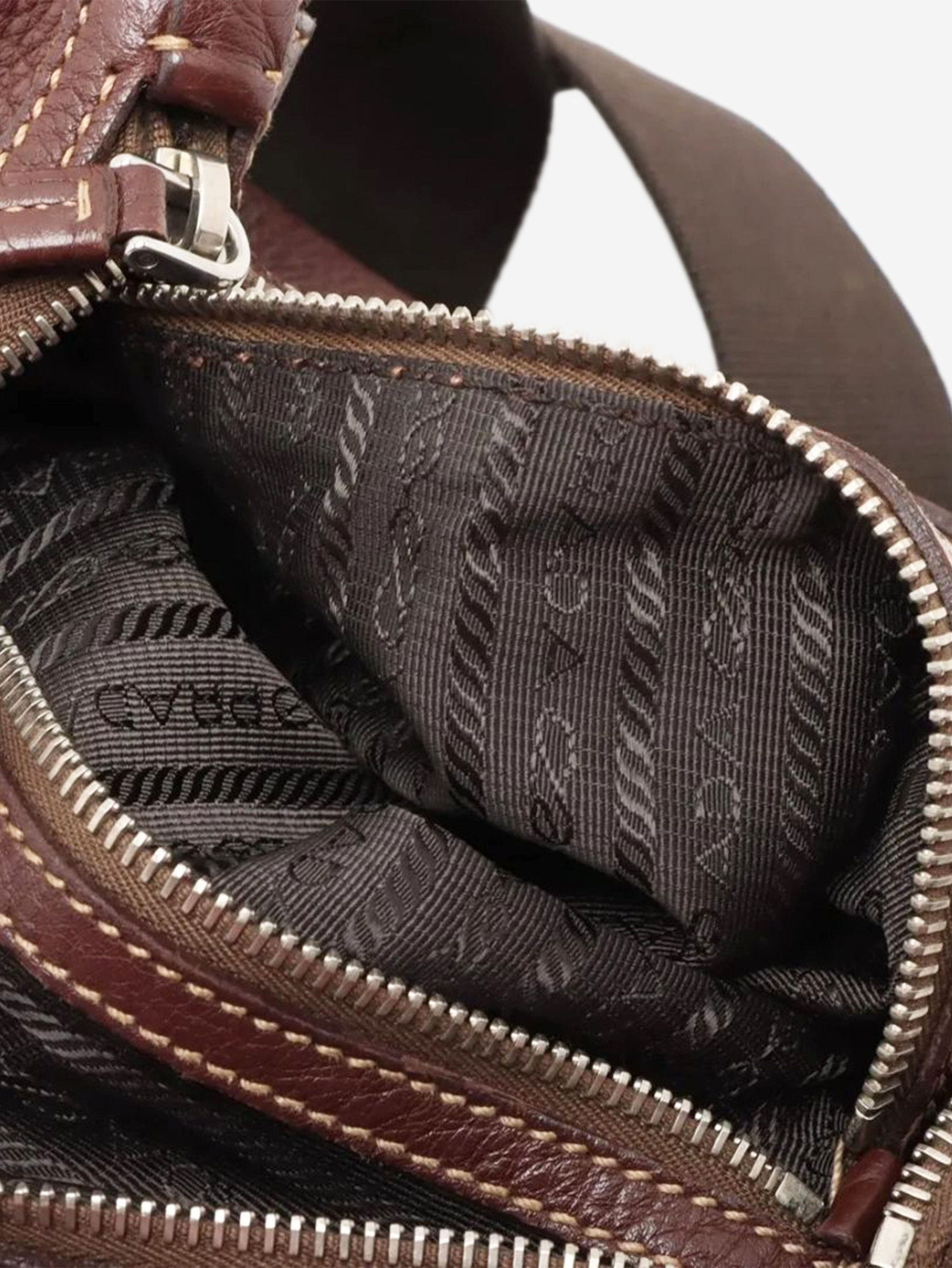 Prada Brown Vitello Daino leather shoulder bag Size ONE SIZE - 5 Thumbnail
