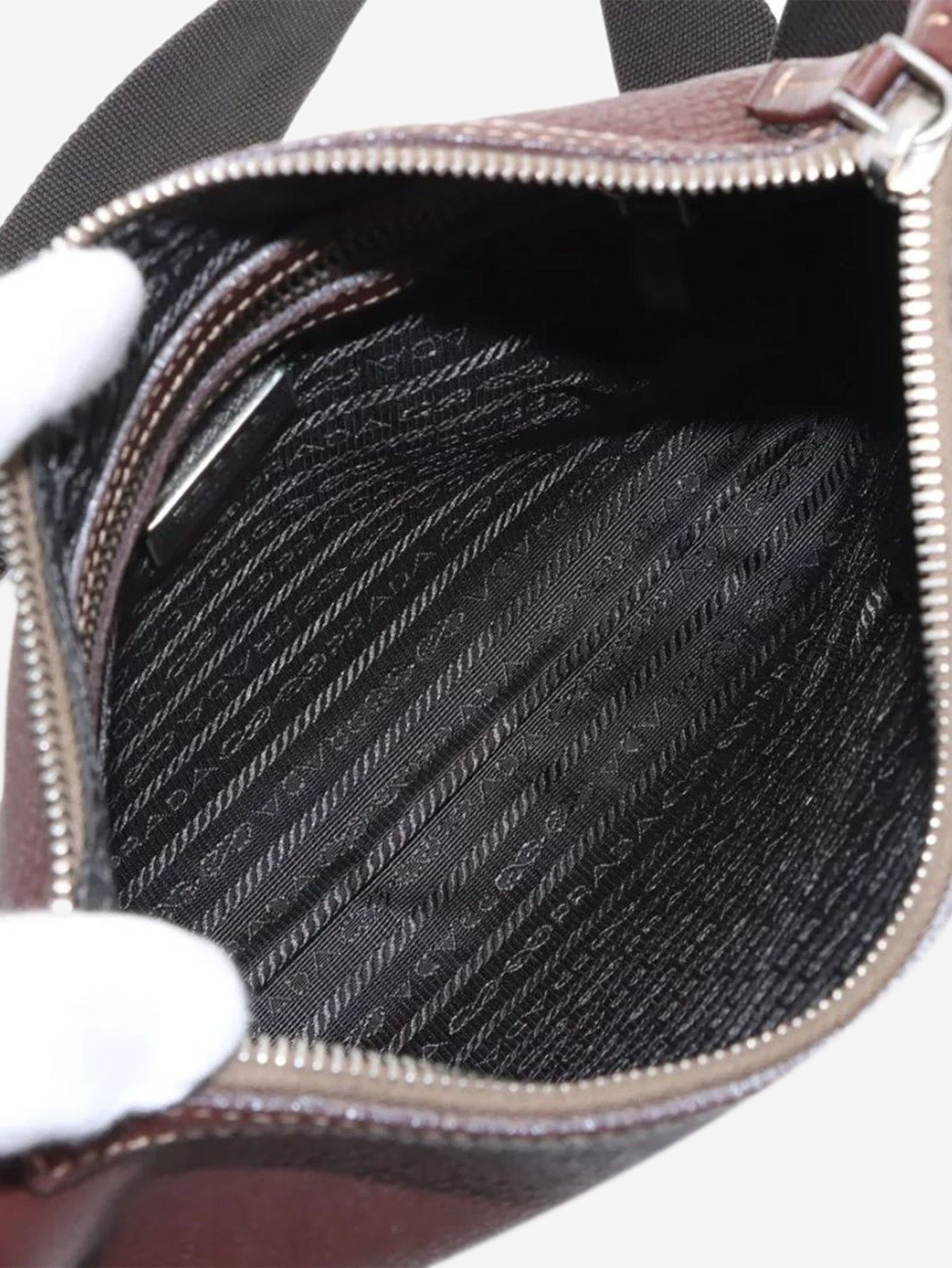 Prada Brown Vitello Daino leather shoulder bag Size ONE SIZE - 11 Thumbnail