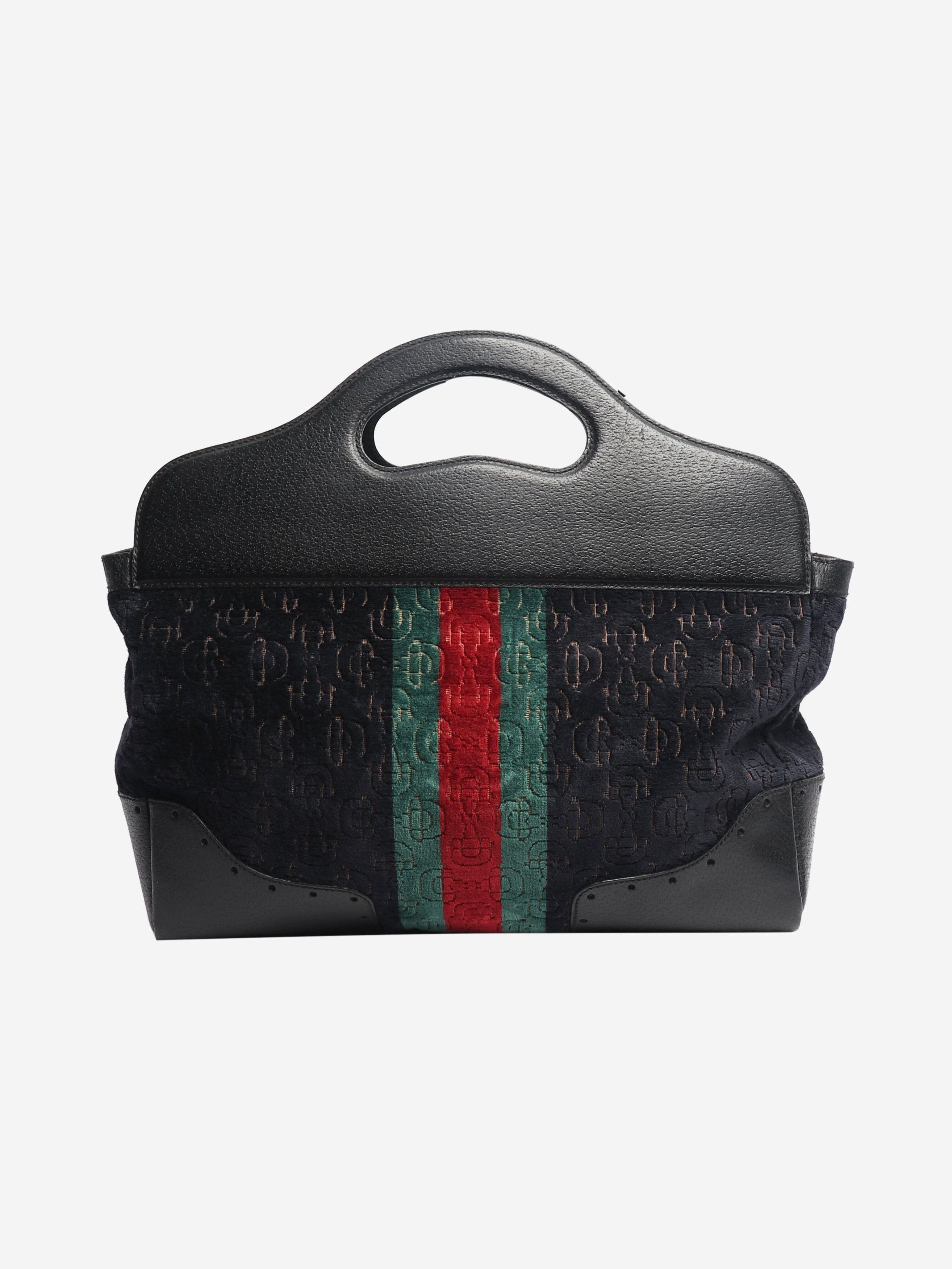 Gucci Navy velvet Horsebit tote bag Size ONE SIZE - 3 Thumbnail