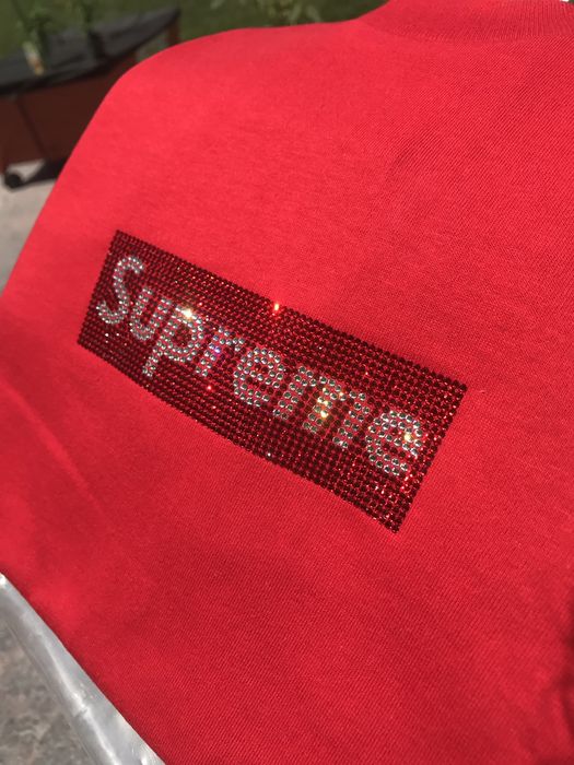 Supreme Swarovski Box Logo Anniversary Street Style