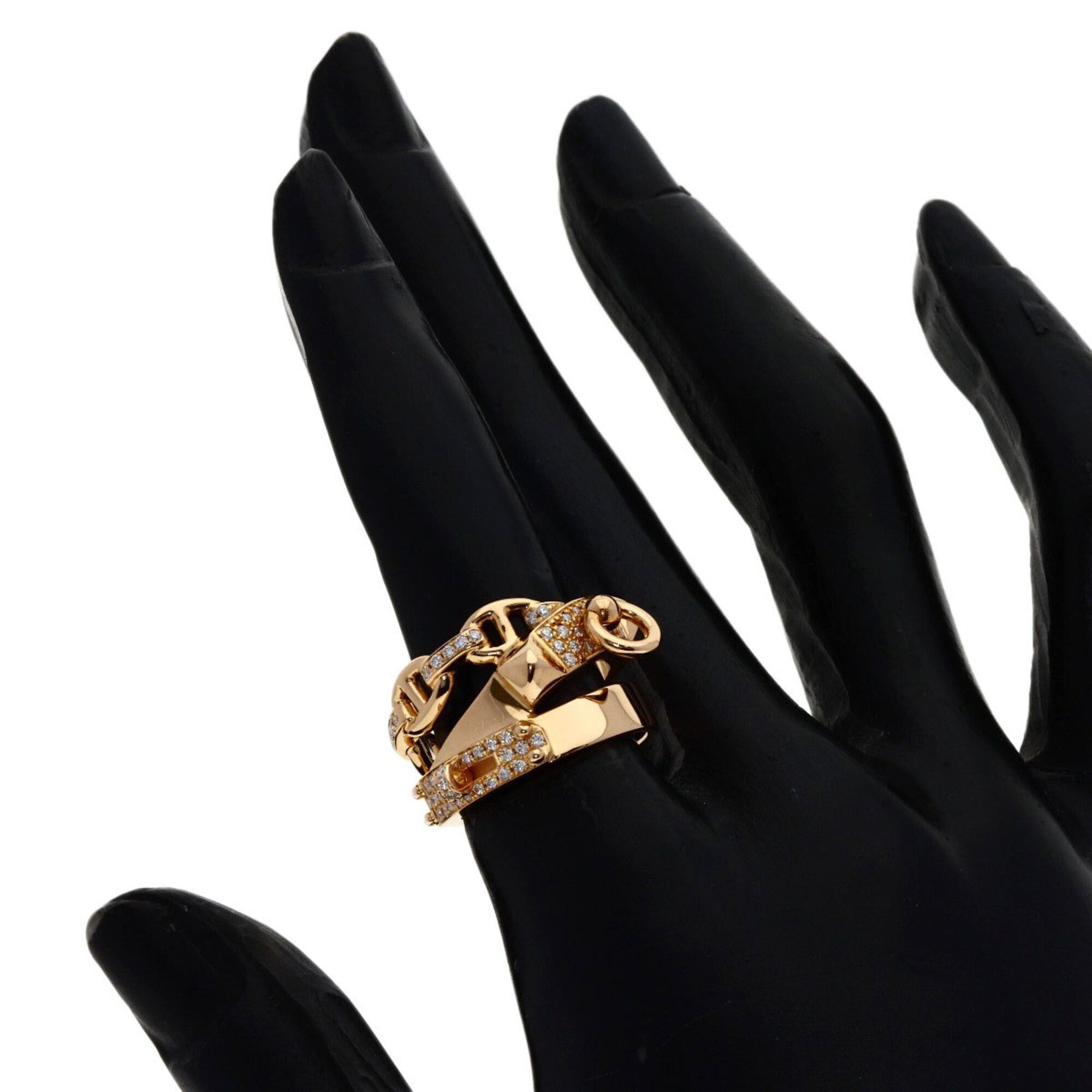 Hermes Hermes Alsimi GM Diamond Ring #49, 18K Pink Gold, Women's Size ONE SIZE - 7 Thumbnail