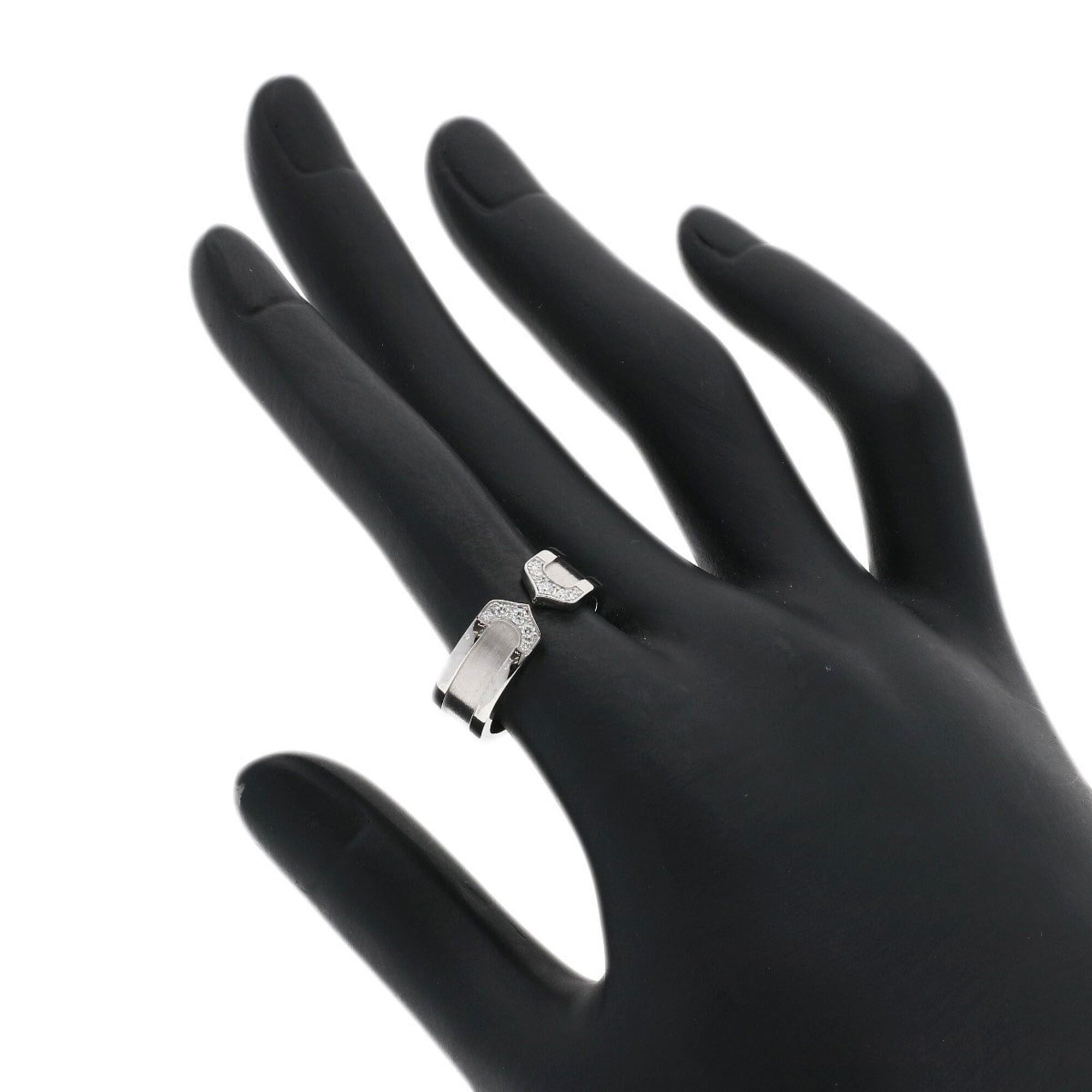 Cartier Cartier C2 Ring SM Diamond #52 Ring, 18K White Gold, Women's, CARTIER Size ONE SIZE - 6 Thumbnail
