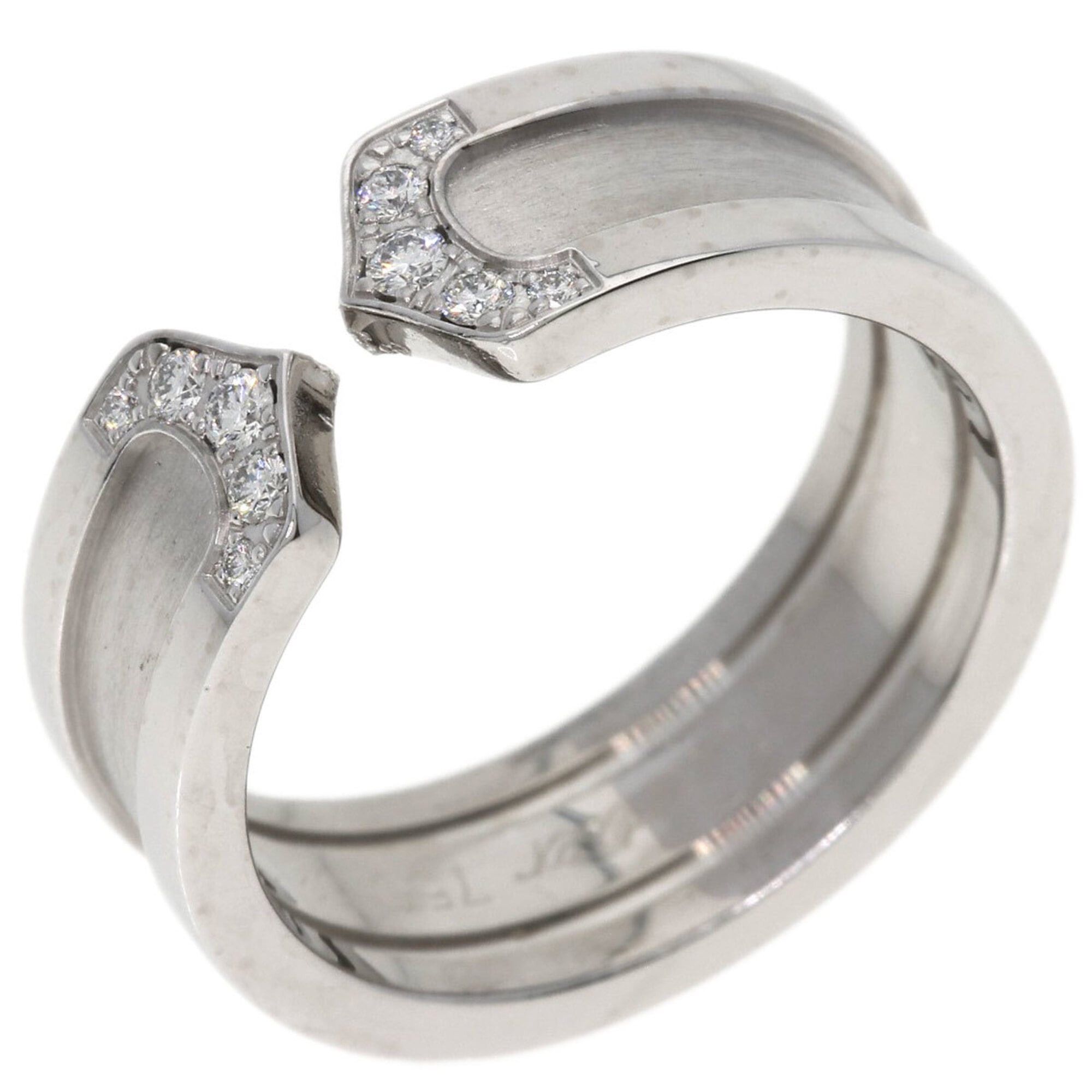 Cartier Cartier C2 Ring SM Diamond #52 Ring, 18K White Gold, Women's, CARTIER Size ONE SIZE - 2 Thumbnail