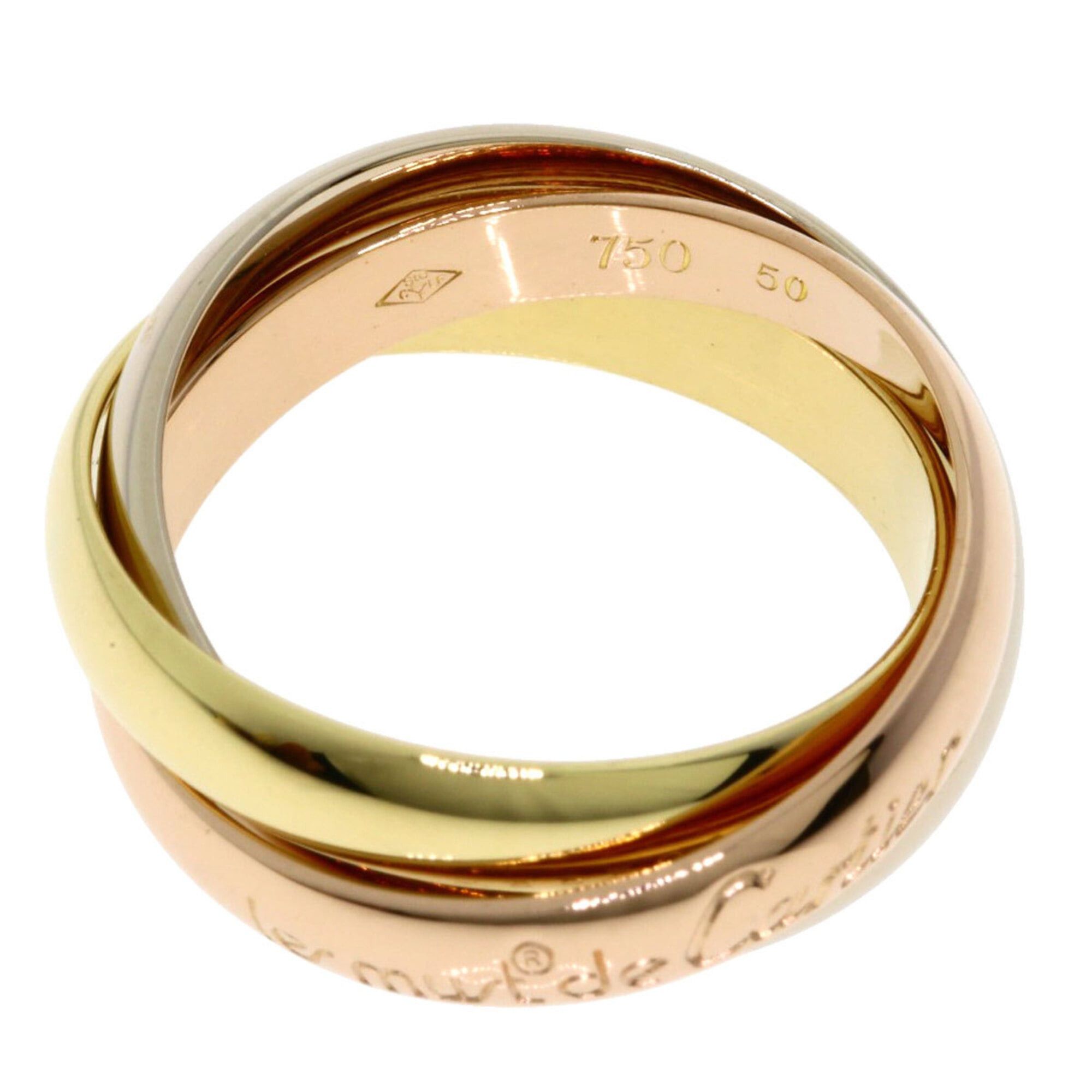 Cartier Cartier Trinity #50 Ring - 18K Pink Gold/18K Yellow White Gold Women's CARTIER Size ONE SIZE - 3 Thumbnail