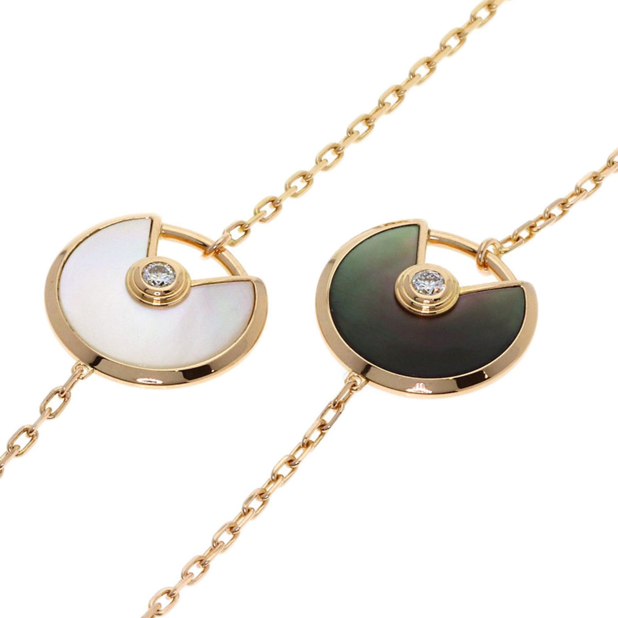Cartier Cartier Amulette Malachite Shell Diamond Long Necklace 18K Pink Gold Women's CARTIER Size ONE SIZE - 3 Thumbnail