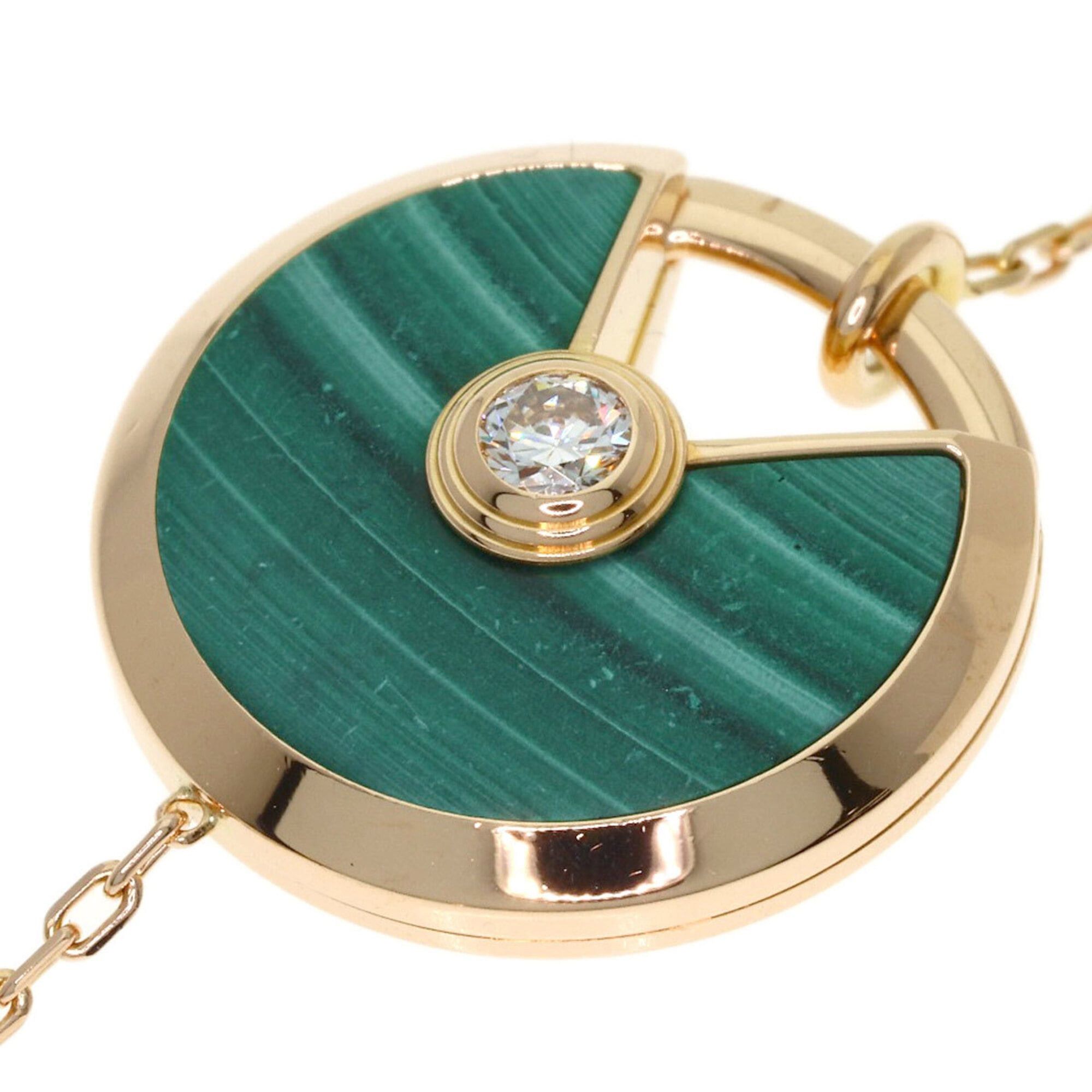 Cartier Cartier Amulette Malachite Shell Diamond Long Necklace 18K Pink Gold Women's CARTIER Size ONE SIZE - 9 Thumbnail